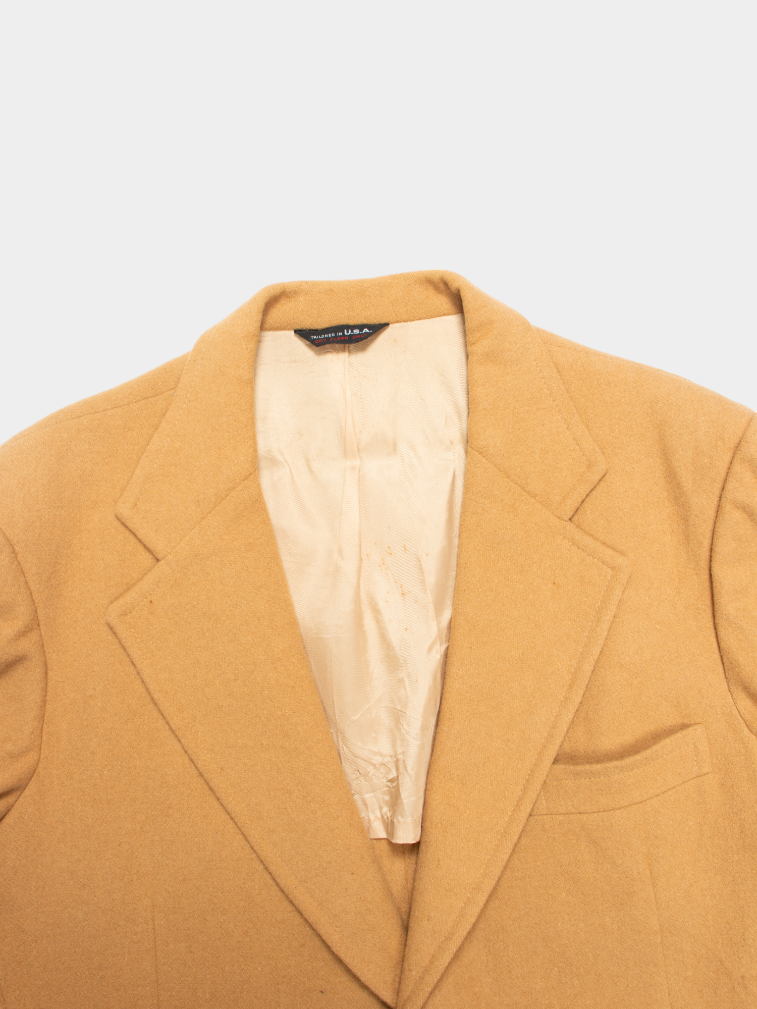90s Cape Cod Tan Wool Coat L - The Thrift