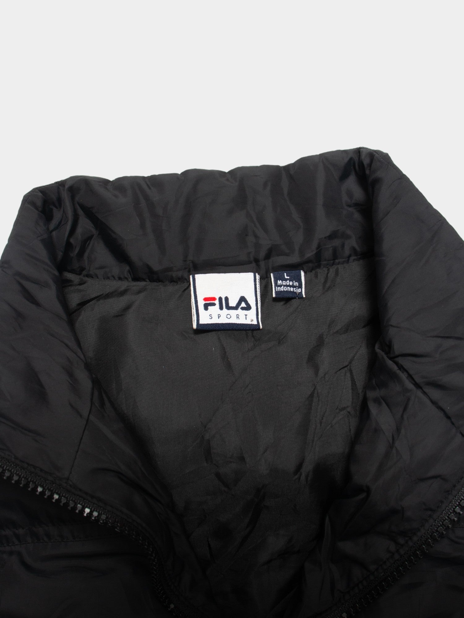 00s Fila Sport Black Puffer Vest L - The Thrift