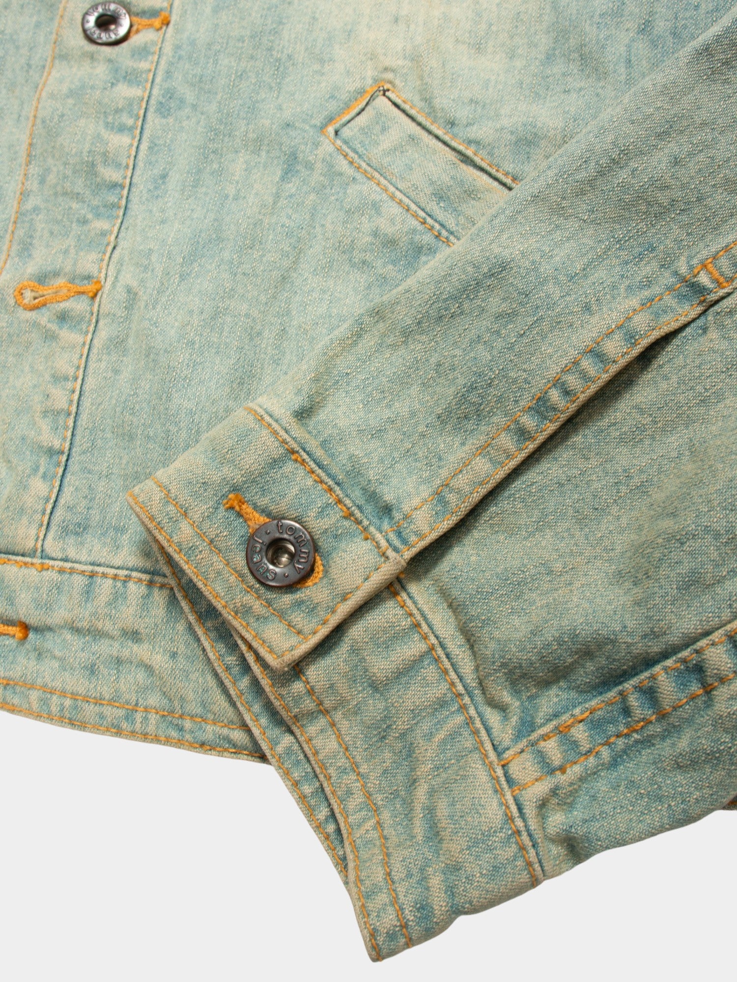 00s Tommy Hilfiger Light Blue Denim Jacket L - The Thrift