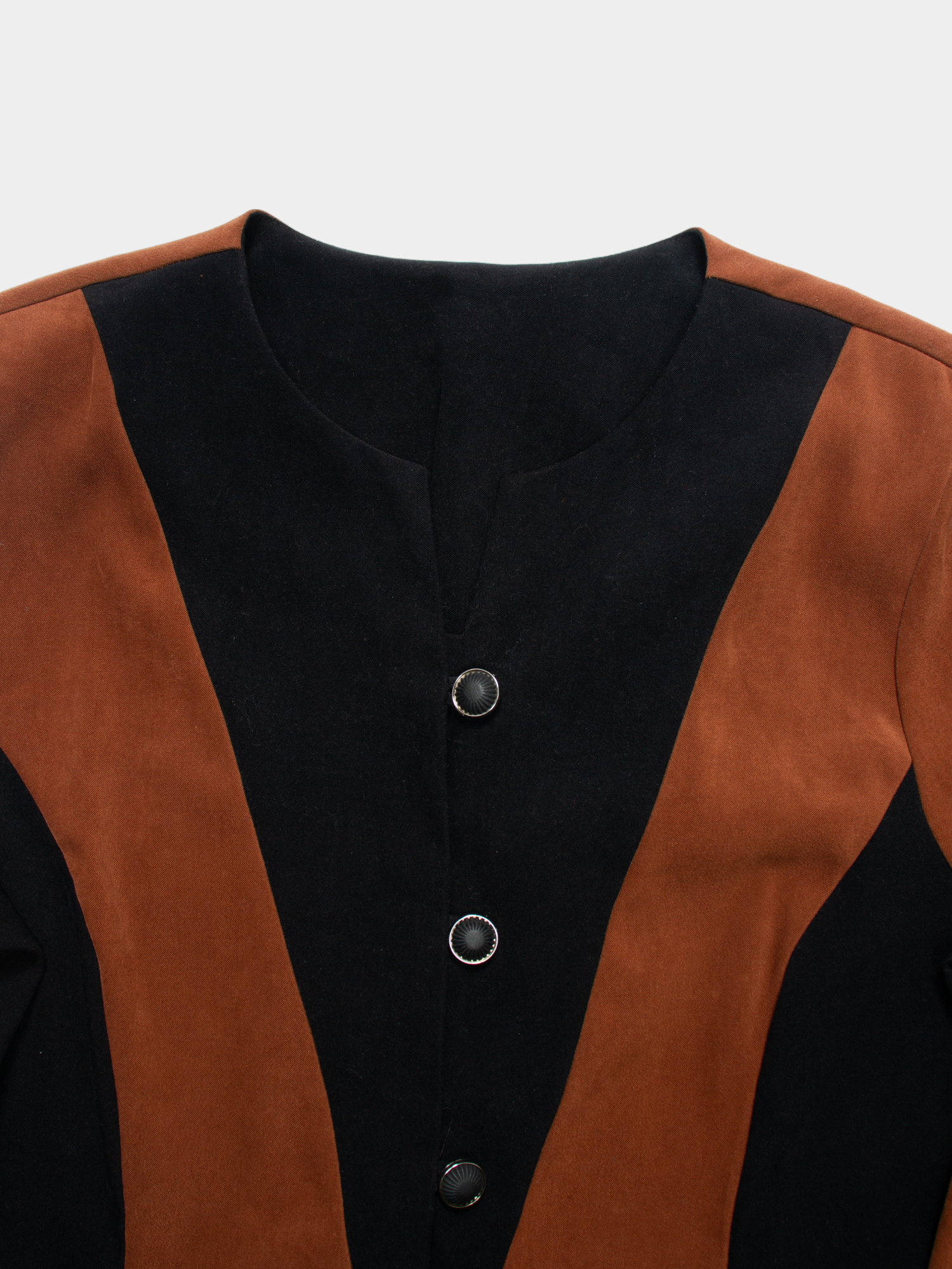 90s Vintage Two-Tone Brown and Black Blazer Jacket M - The Thrift