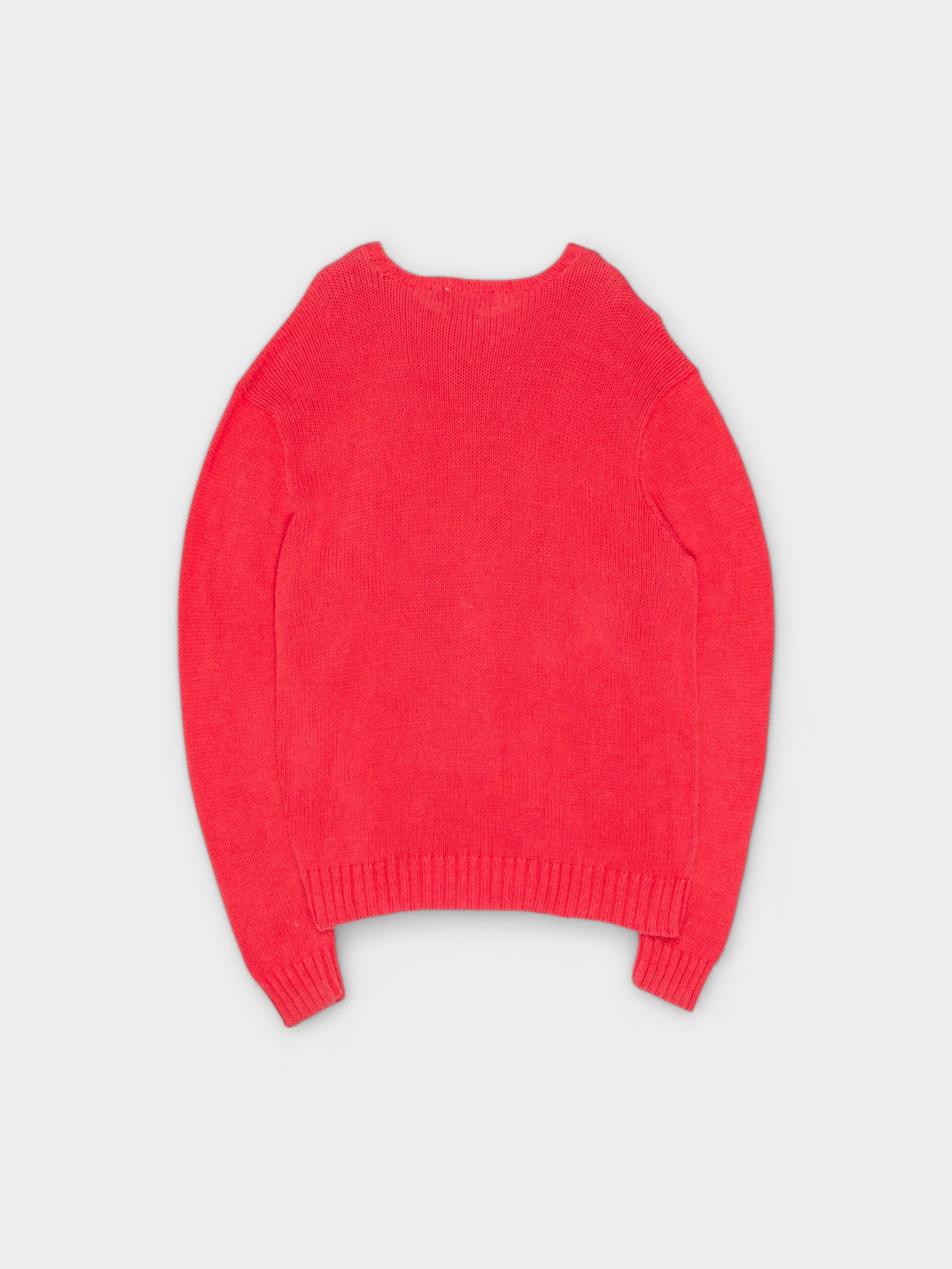 90s Polo Ralph Lauren Red Linen Sweater L - The Thrift