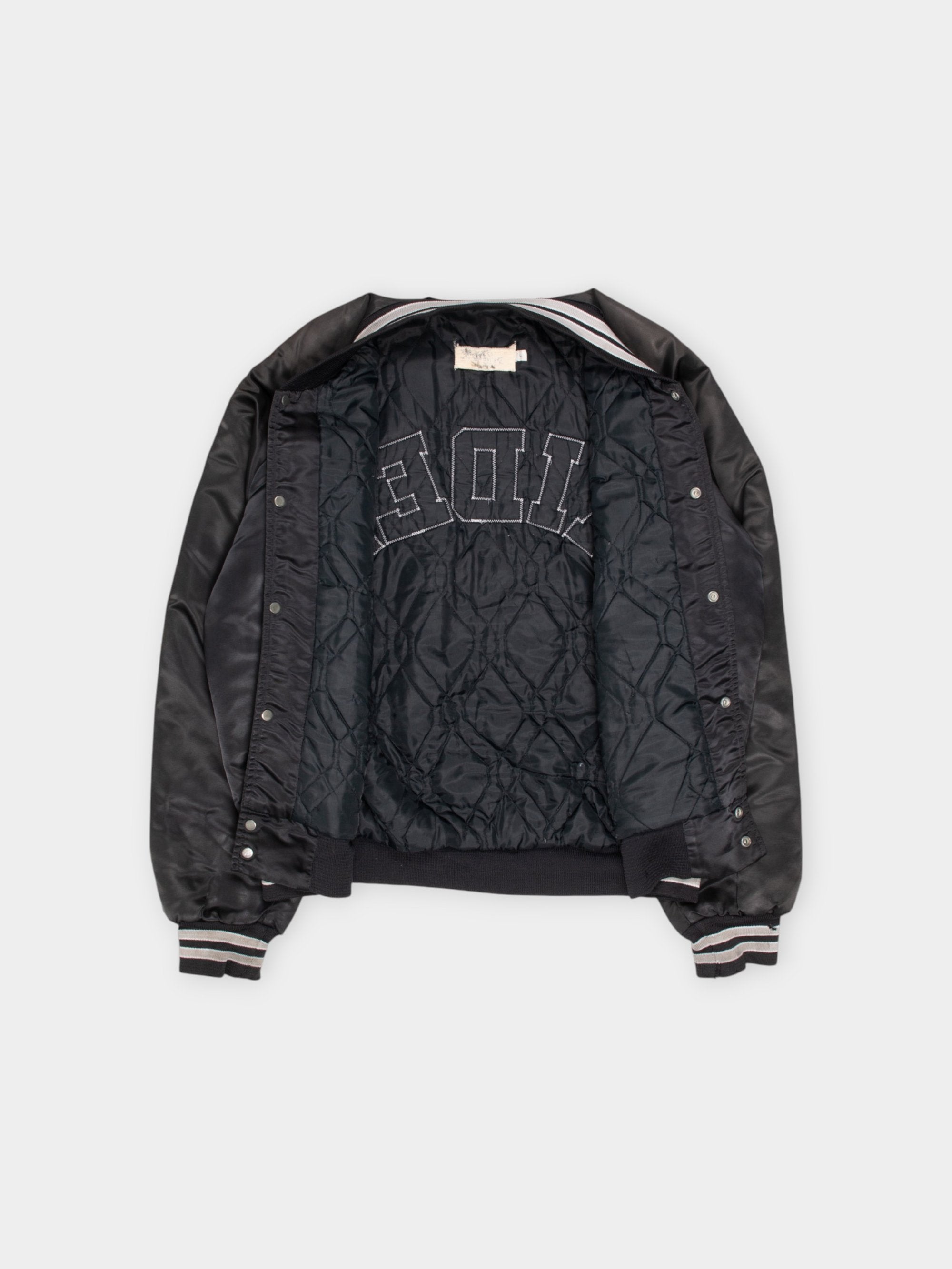 Vintage Raiders Black Varsity Jacket L - The Thrift