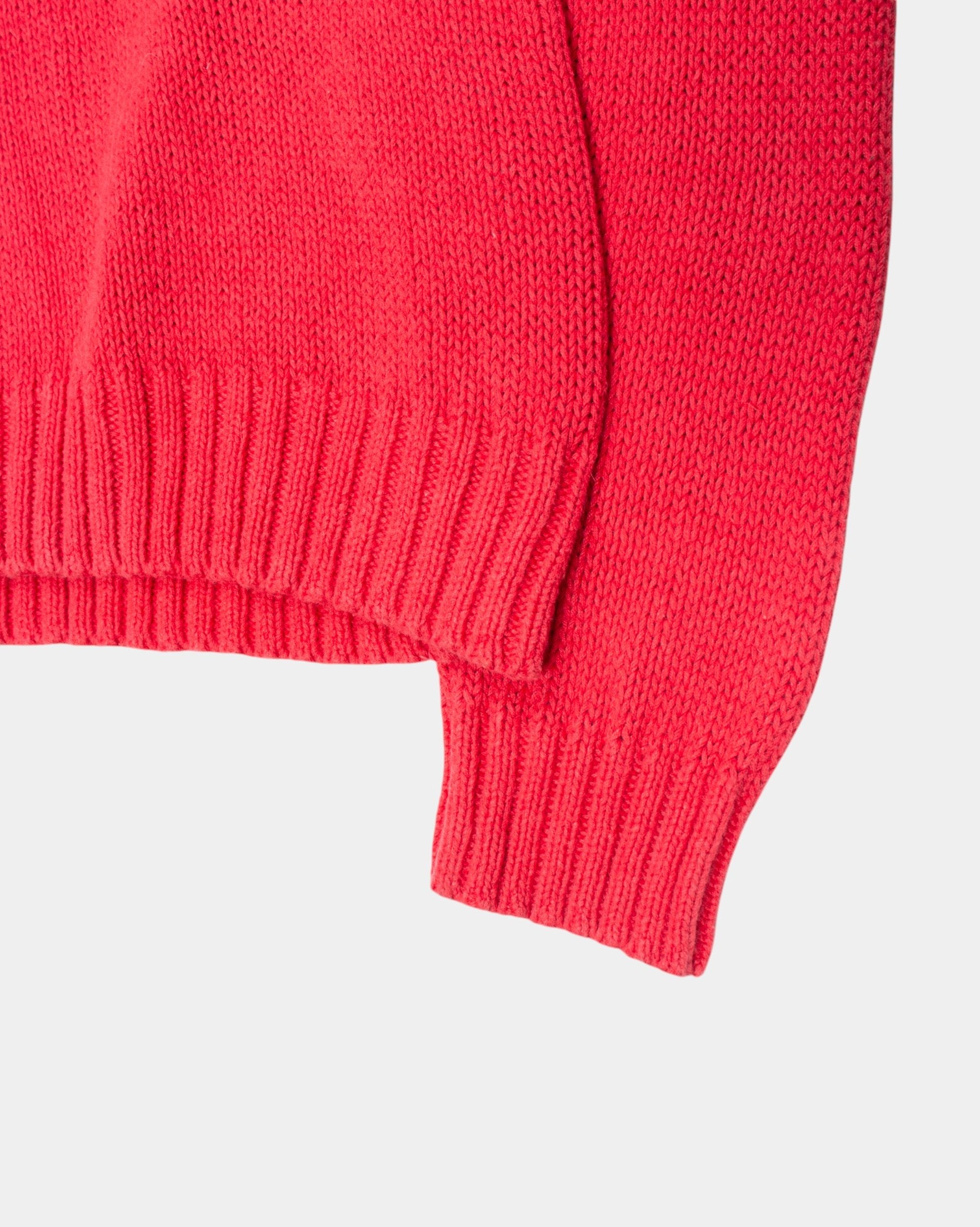 90s Polo by Ralph Lauren Red Cotton Linen Sweater XL - The Thrift