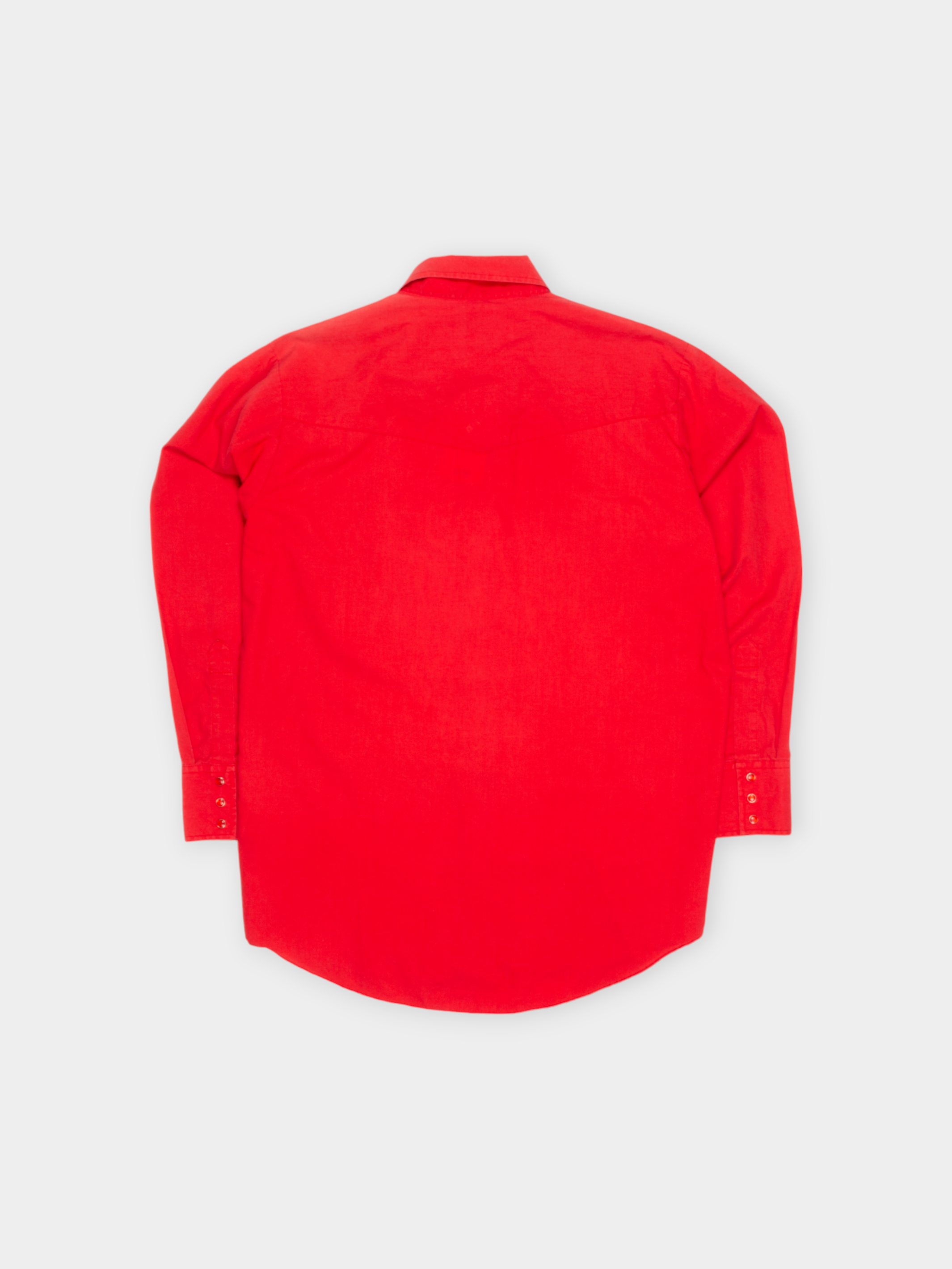90s Ely Cattleman Red Cotton Western Shirt L - The Thrift