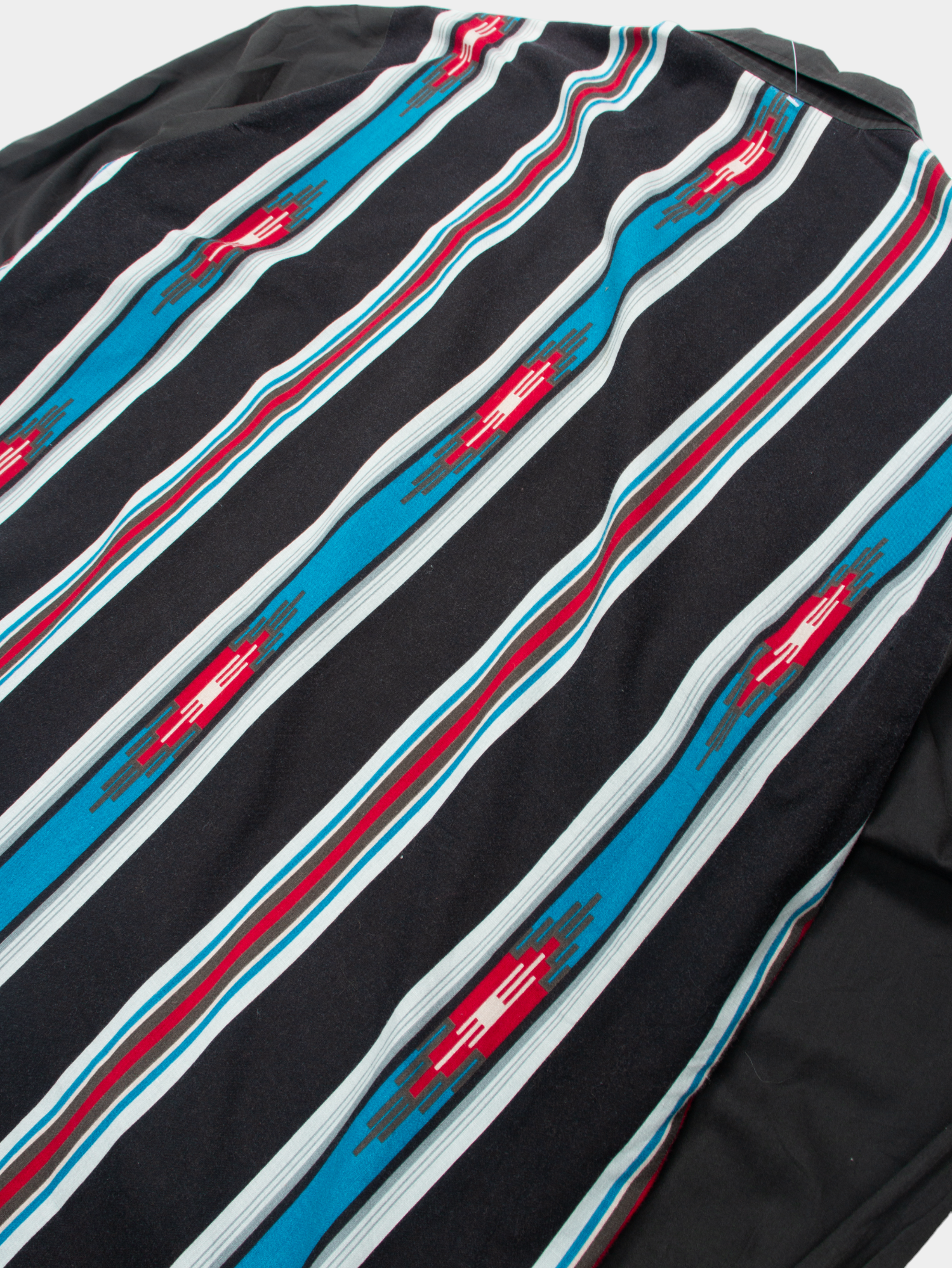 90s Western Black Multicolour Stripe Patterned Shirt L - The Thrift