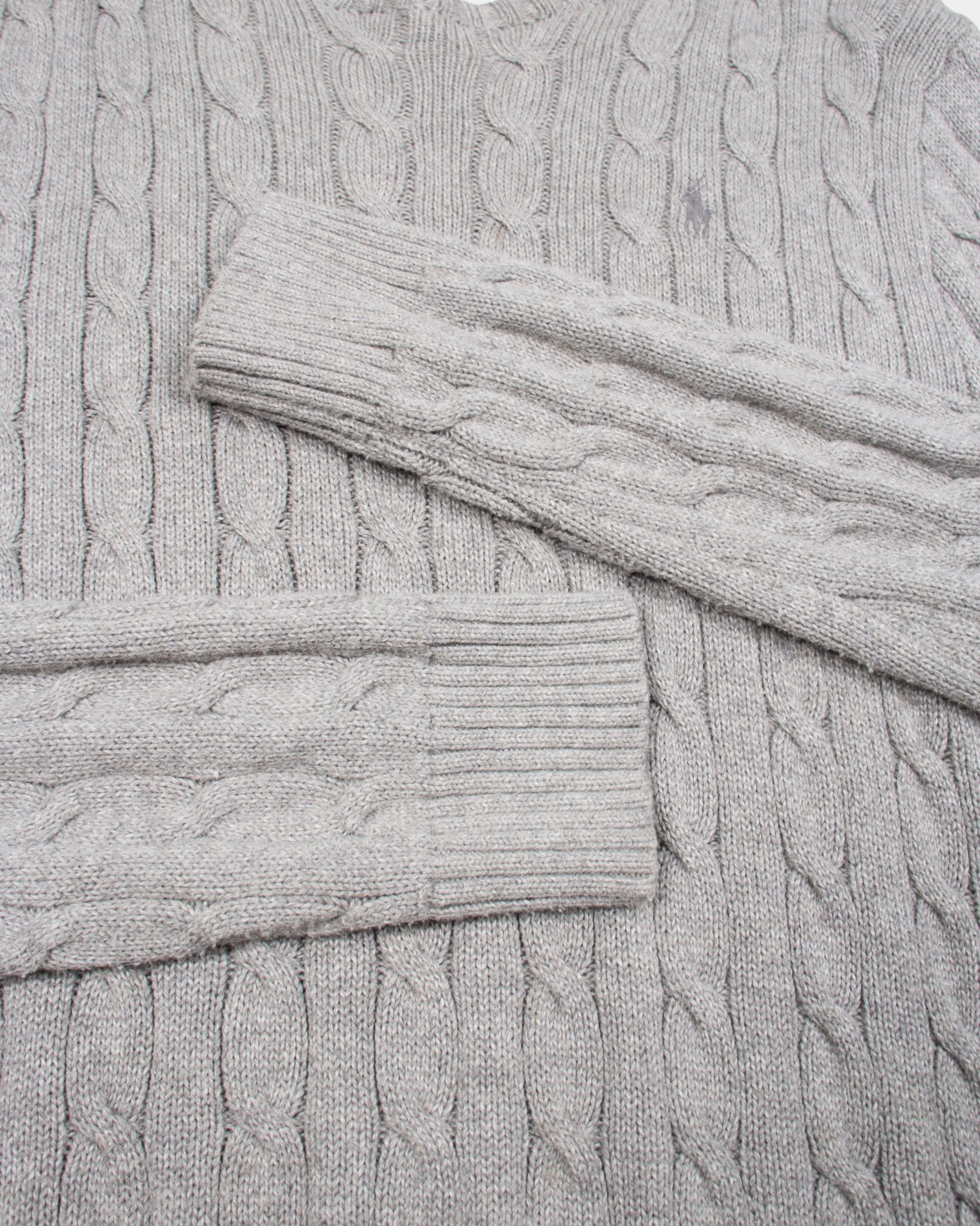 Modern Polo Ralph Lauren Grey Knit Sweater L - The Thrift