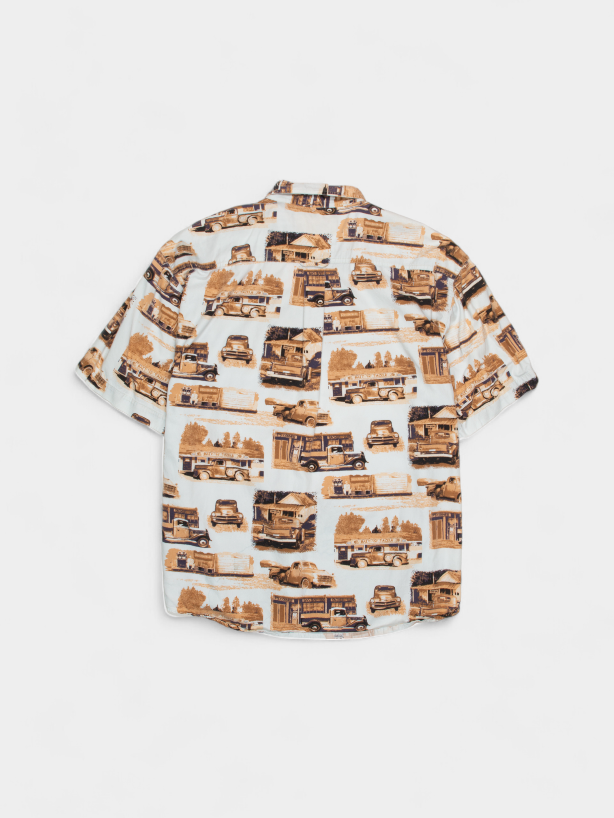Vintage North River Multicoloured Car Print Button-Up Shirt L - The Thrift