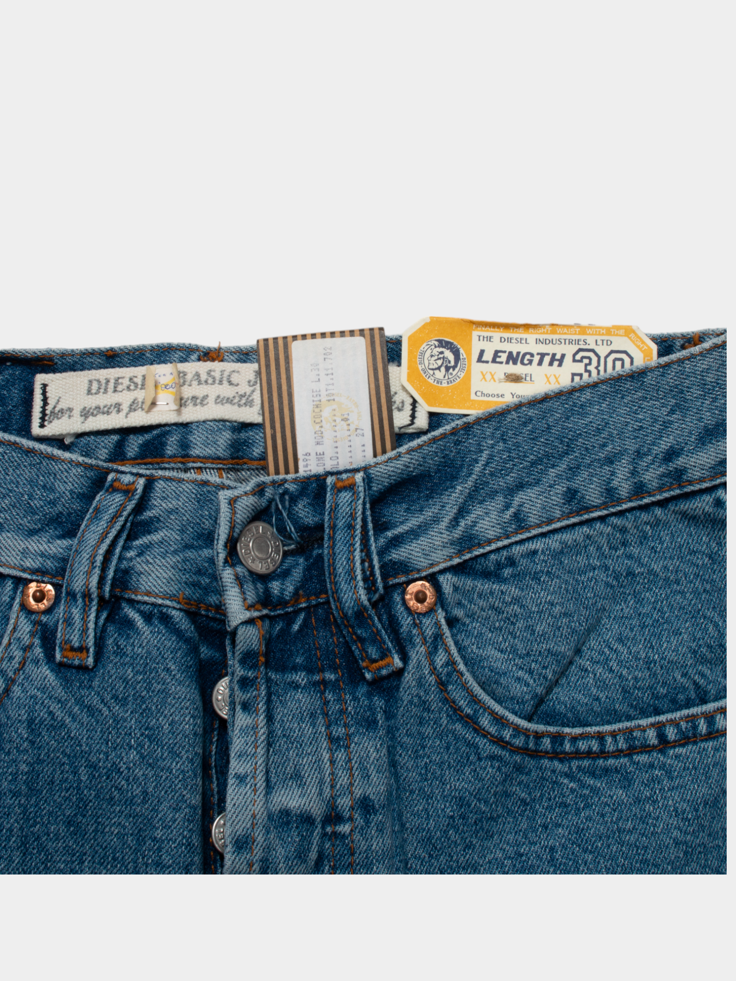 Vintage Diesel High Rise Denim Jeans 27W NWT - The Thrift