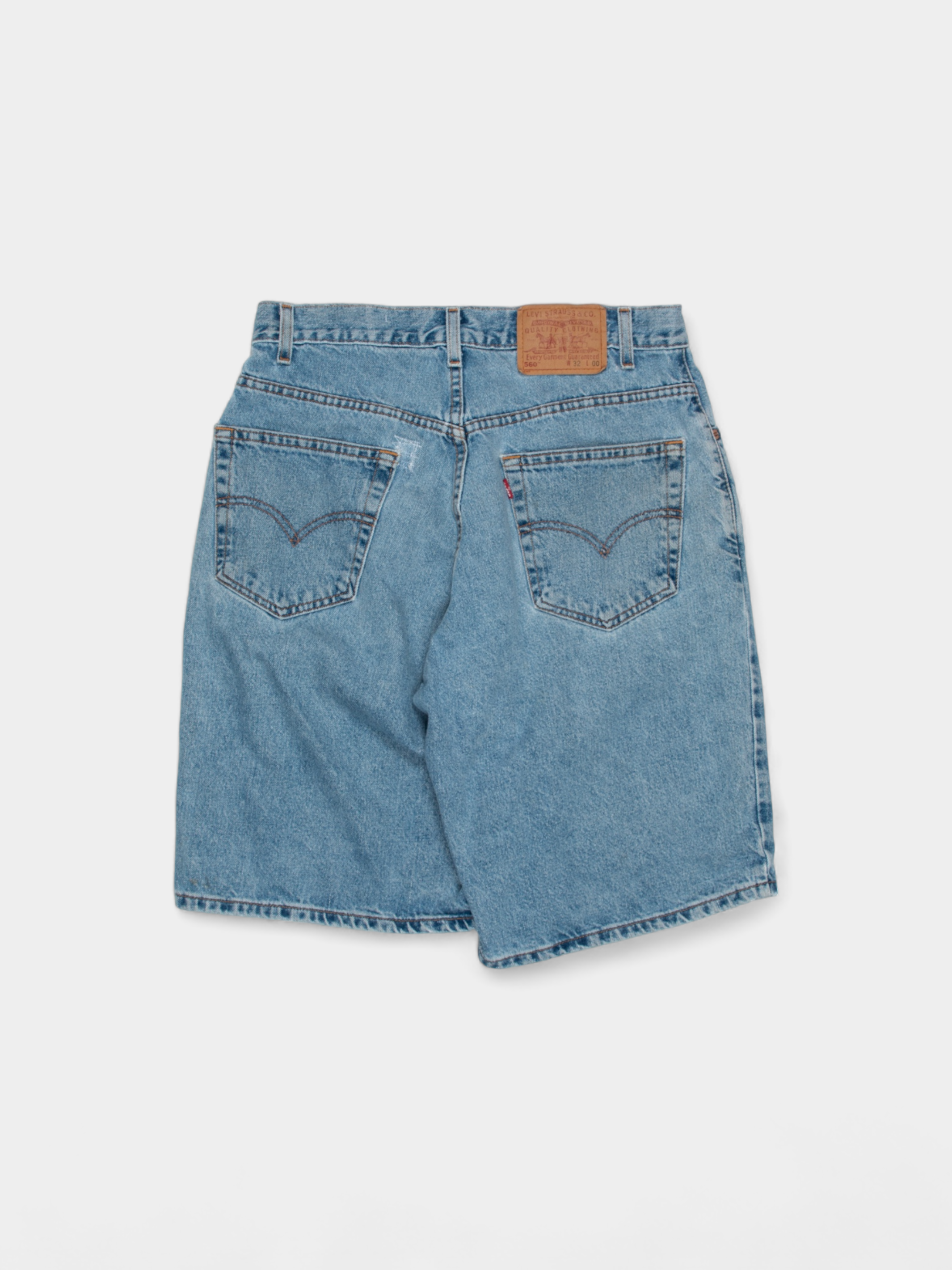 Vintage Levis 560 Paper Tag Denim Shorts Jorts 32W - The Thrift