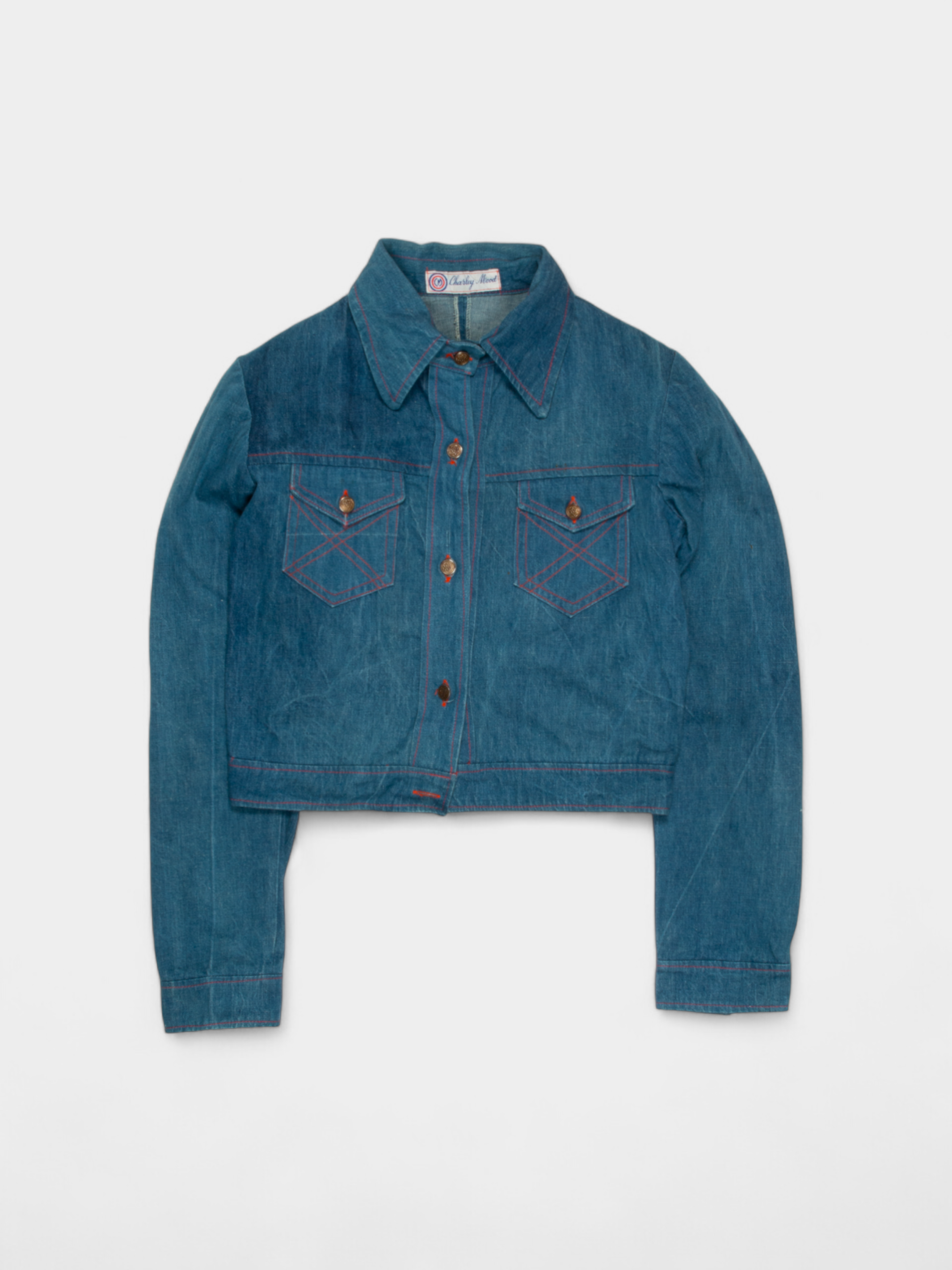 70s Charley Mood Cropped Vintage Denim Jacket S - The Thrift