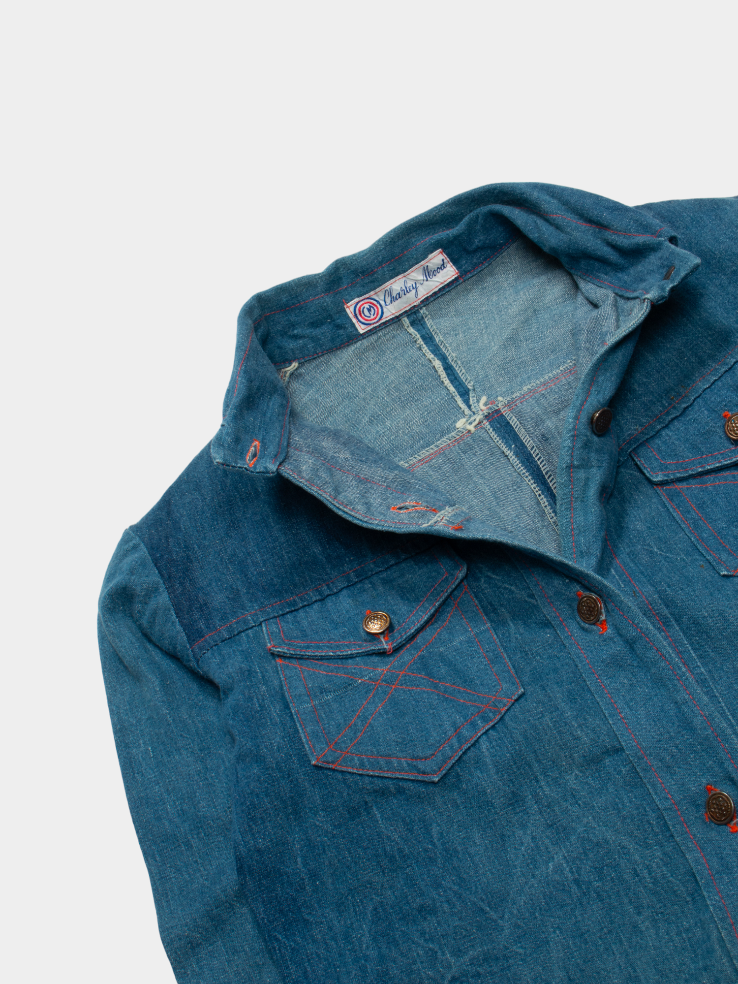 70s Charley Mood Cropped Vintage Denim Jacket S - The Thrift