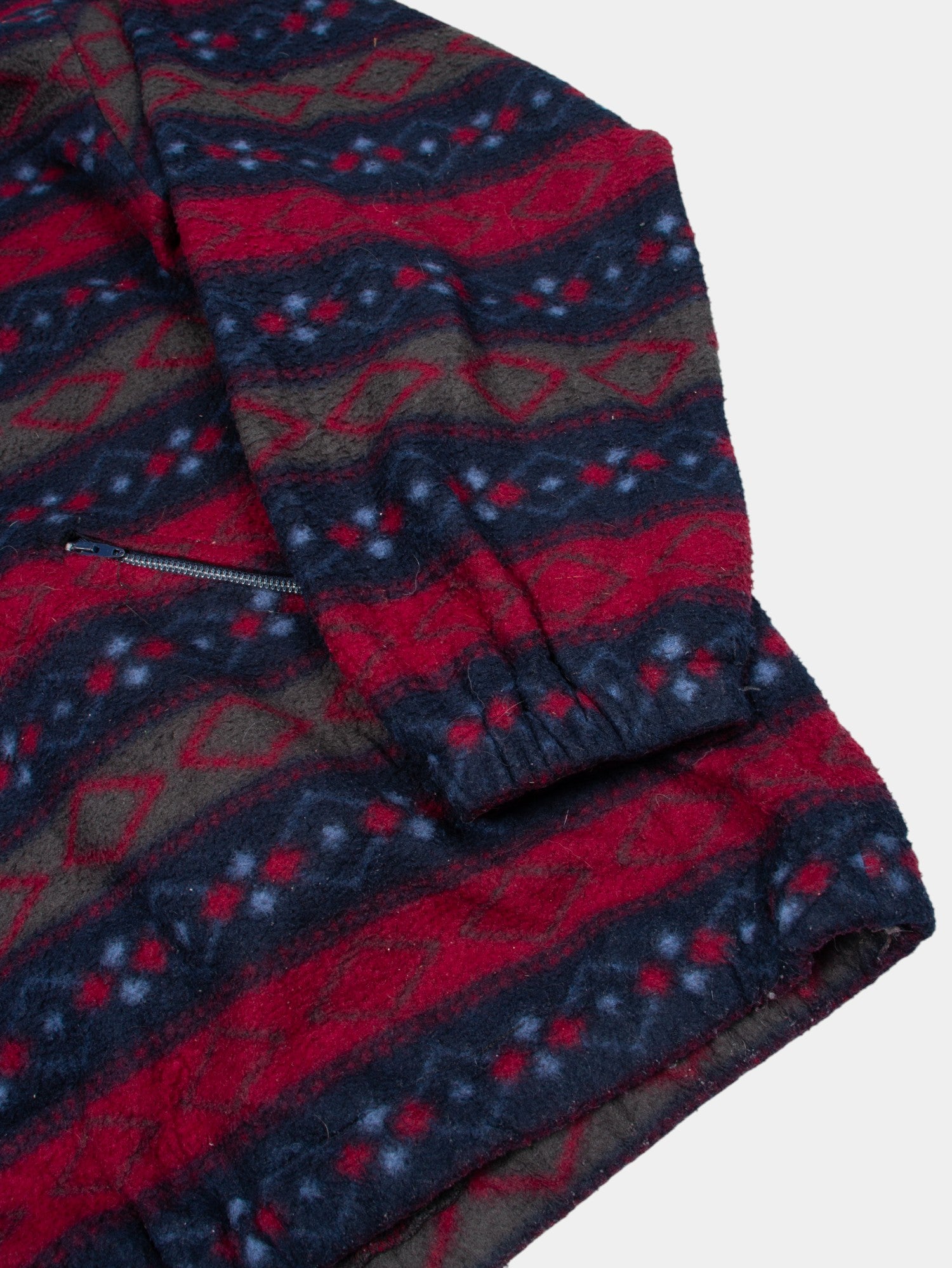 80s Vintage Abstract Fleece Jacket XL - The Thrift