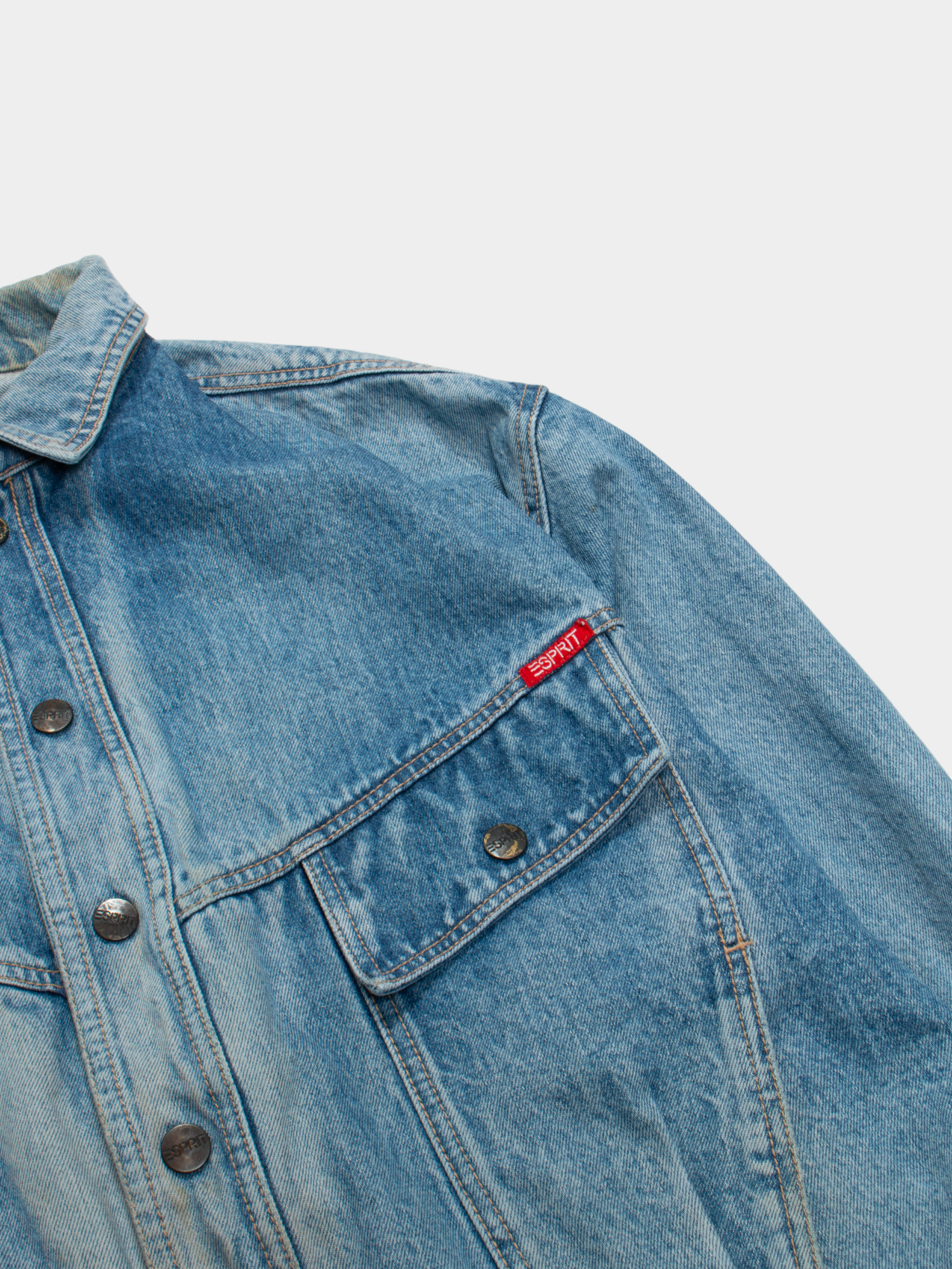 90s Esprit Vintage Trucker Denim Jacket L - The Thrift