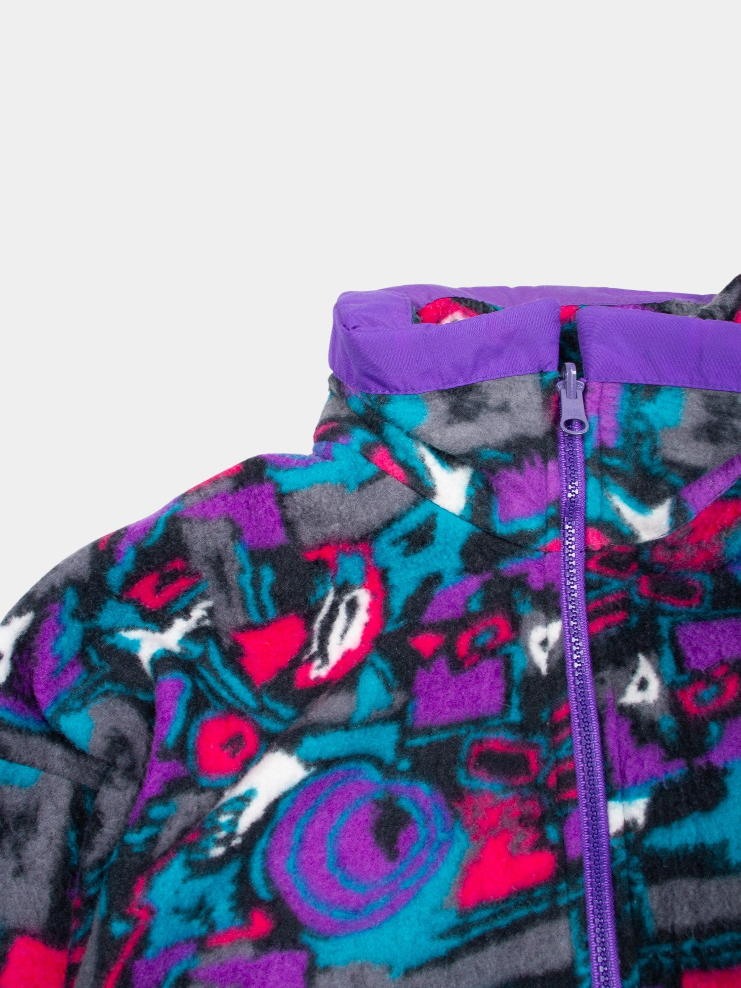 80s Vintage Abstract Fleece Jacket L - The Thrift