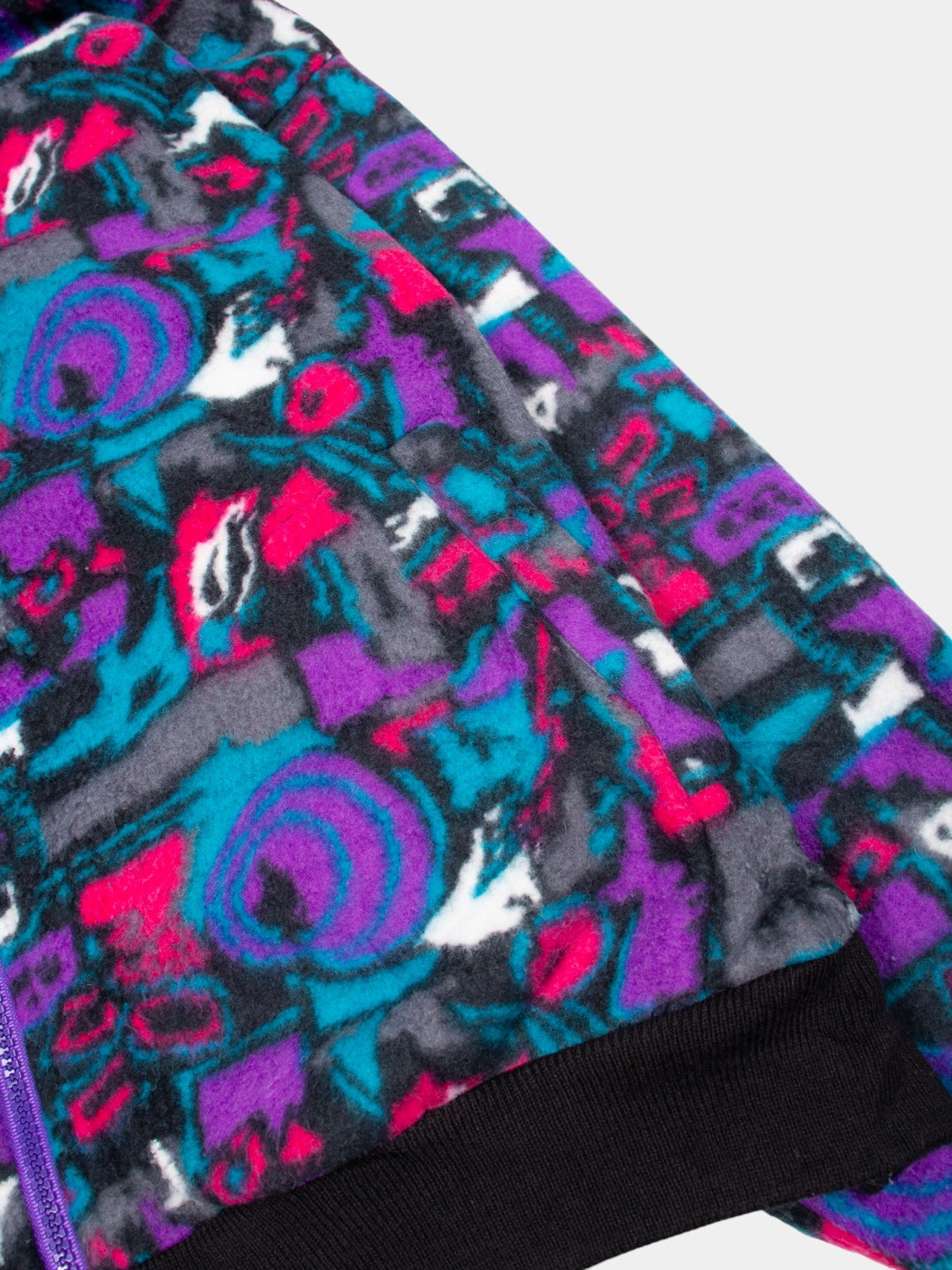 80s Vintage Abstract Fleece Jacket L - The Thrift
