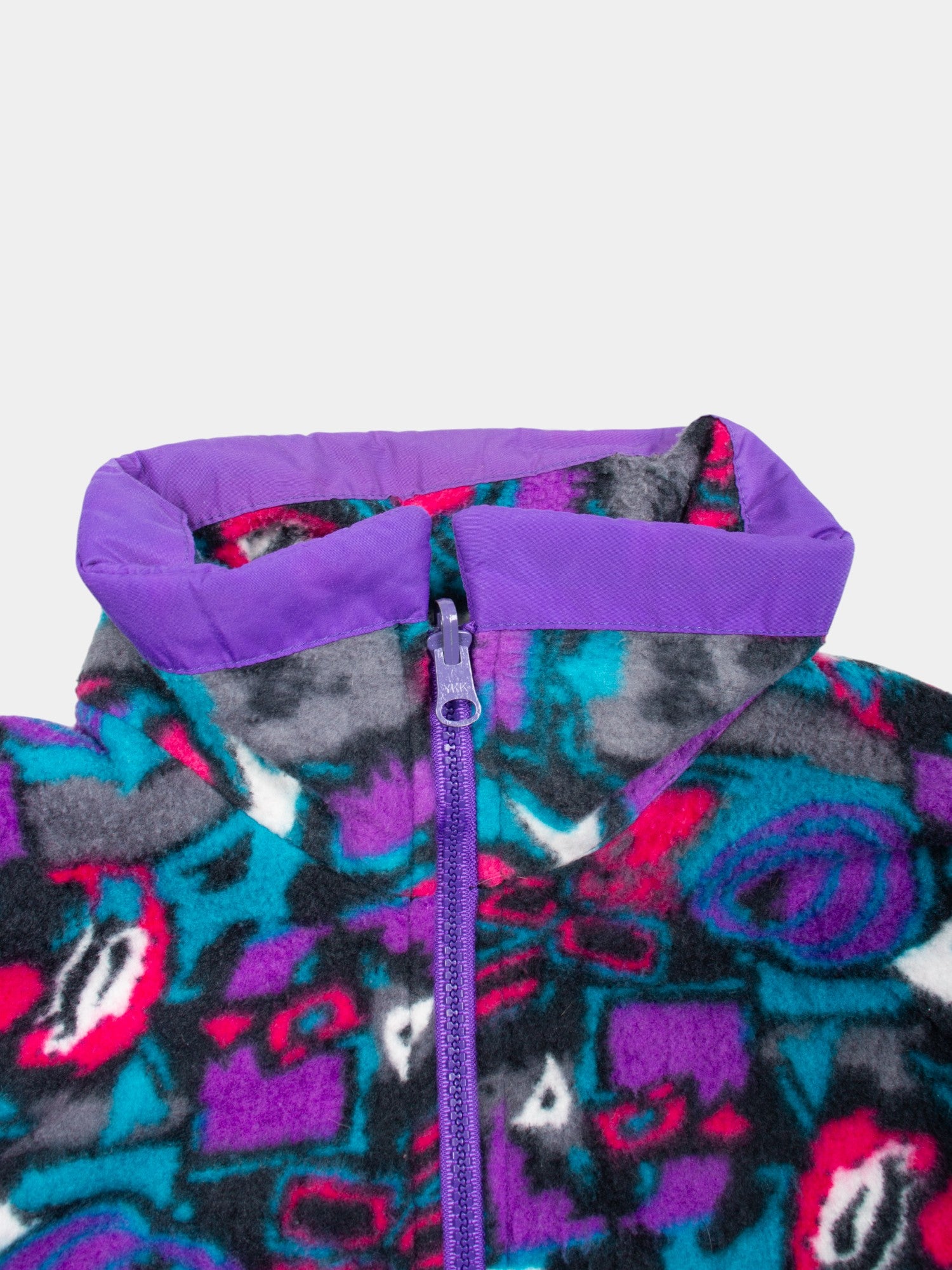 80s Vintage Abstract Fleece Jacket L - The Thrift