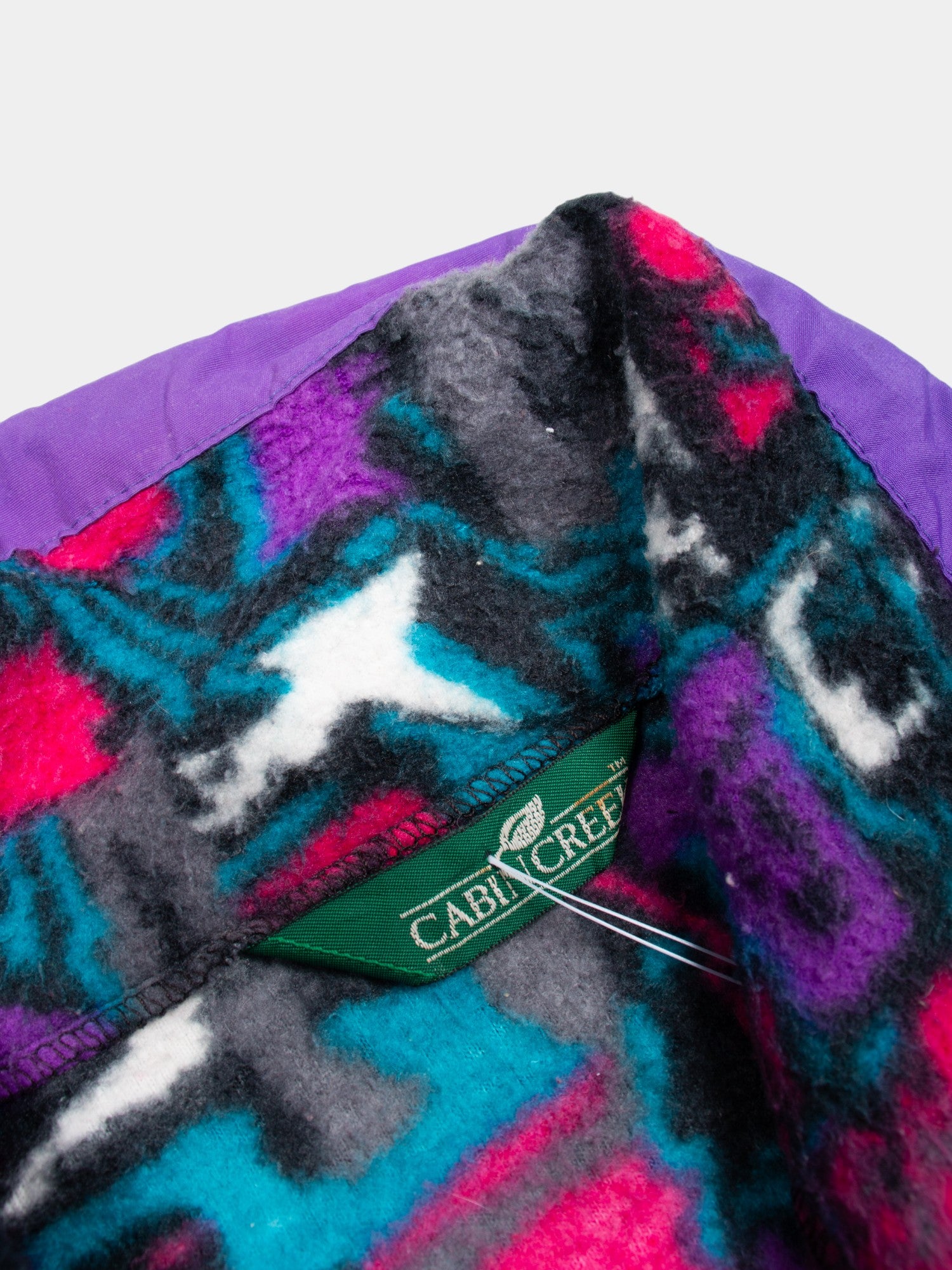 80s Vintage Abstract Fleece Jacket L - The Thrift
