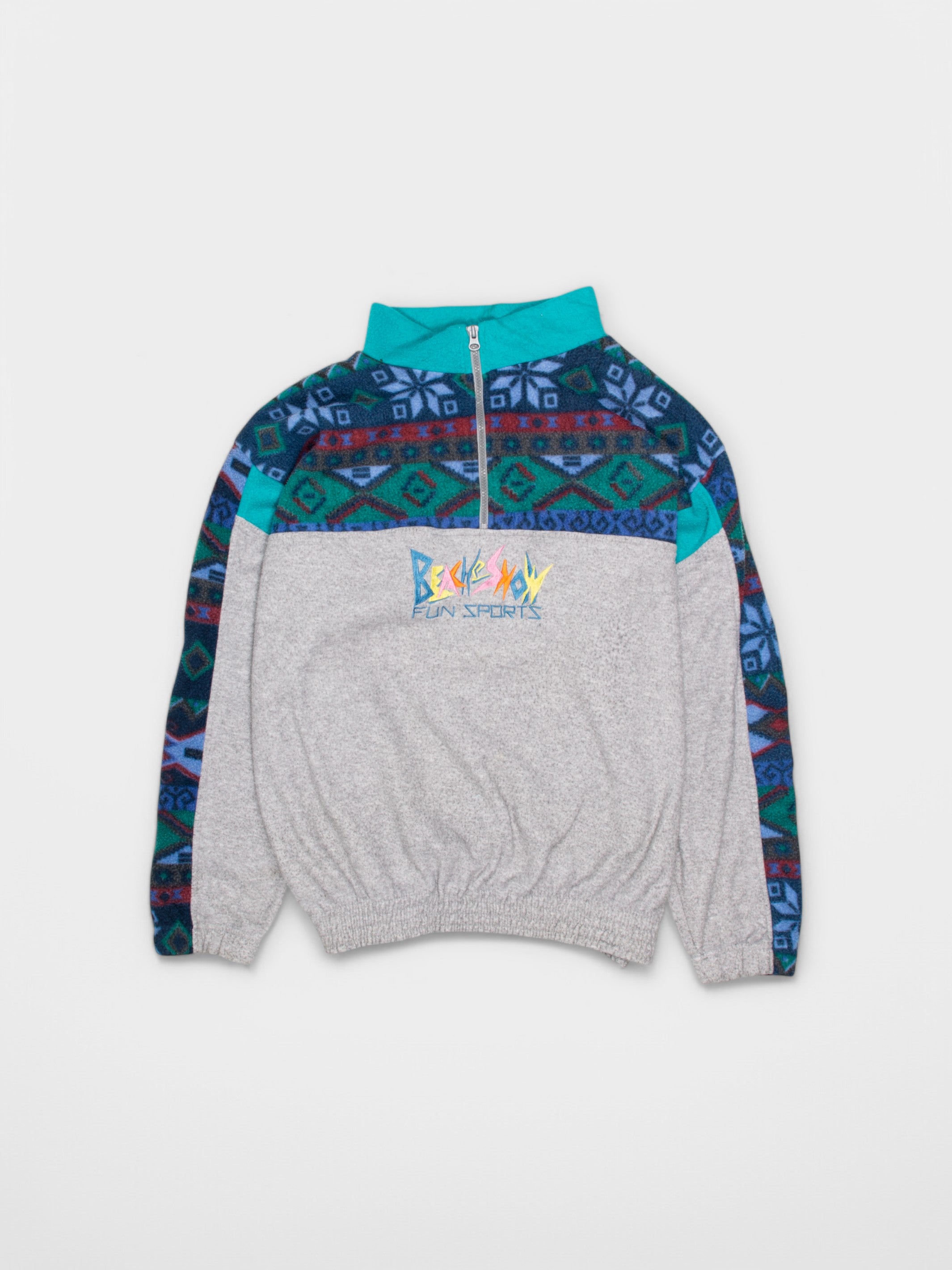 80s Vintage Abstract Fleece Jacket M - The Thrift