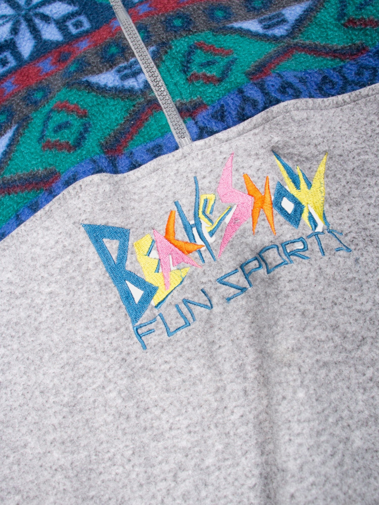 80s Vintage Abstract Fleece Jacket M - The Thrift