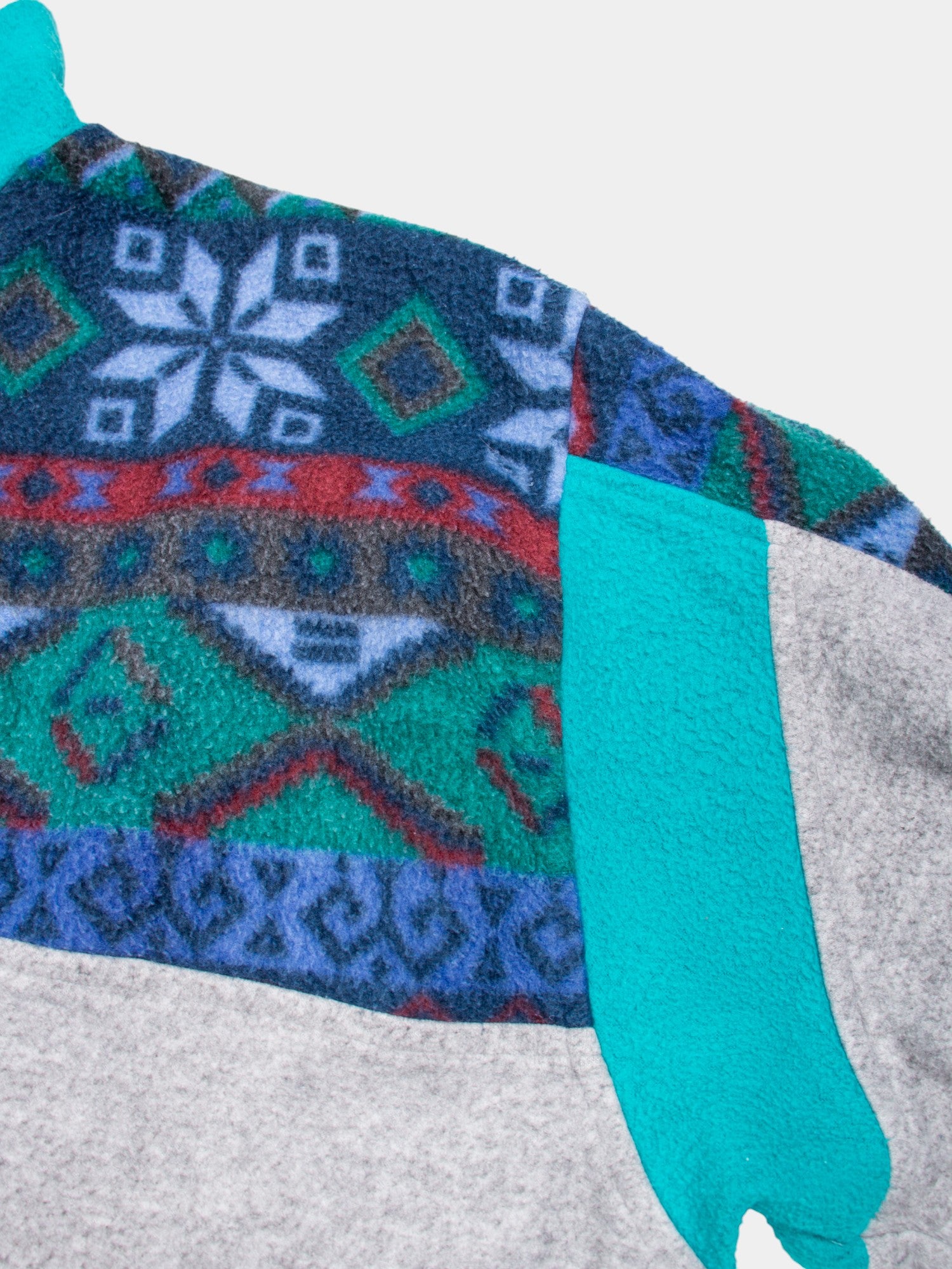 80s Vintage Abstract Fleece Jacket M - The Thrift