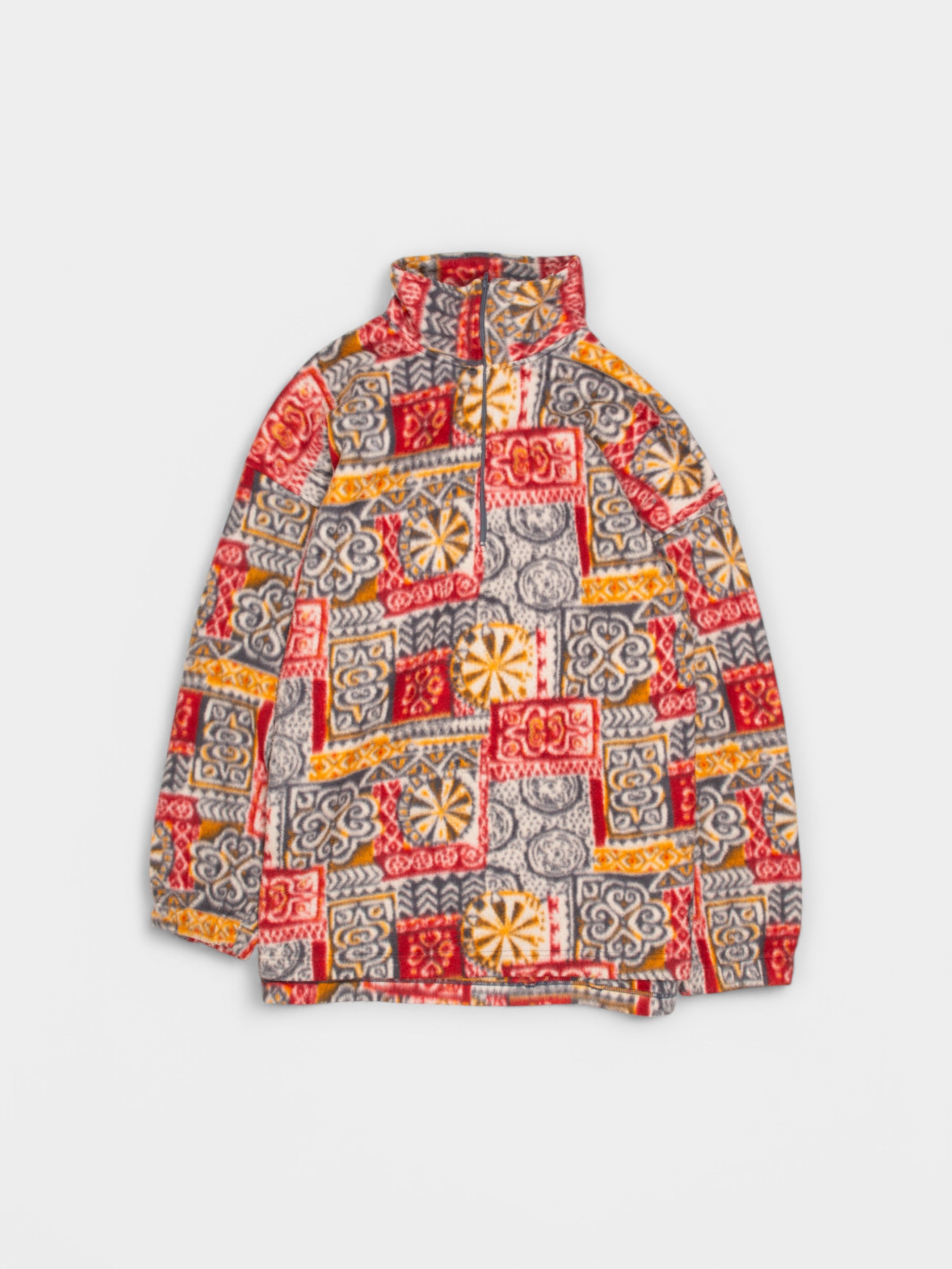 90s Vintage Abstract Fleece Jacket L - The Thrift