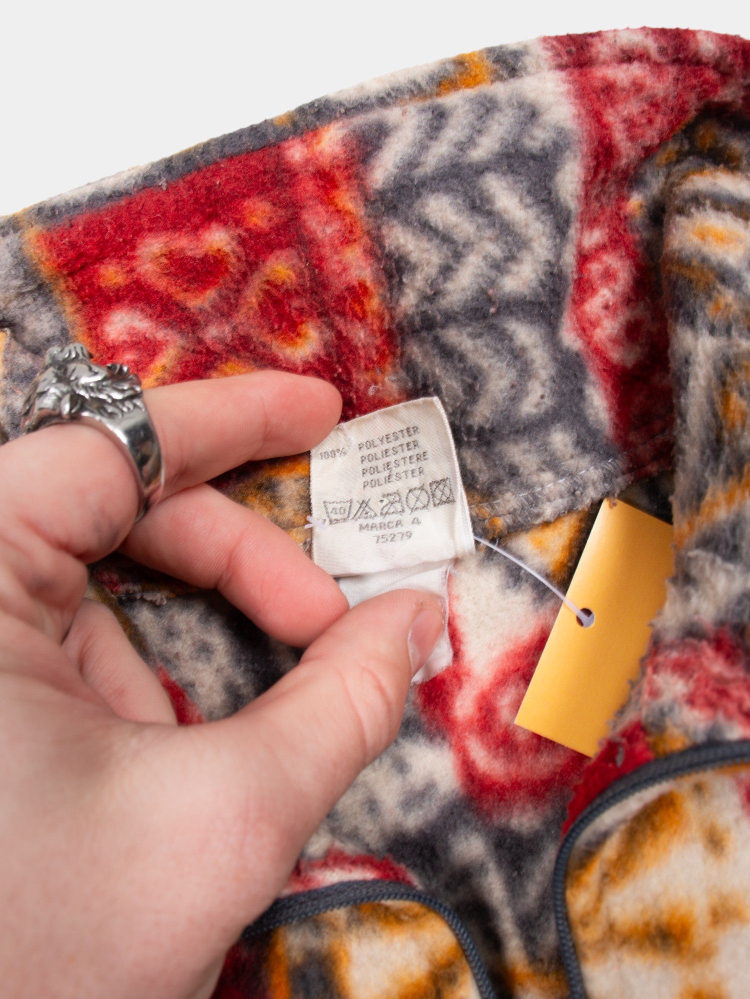 90s Vintage Abstract Fleece Jacket L - The Thrift