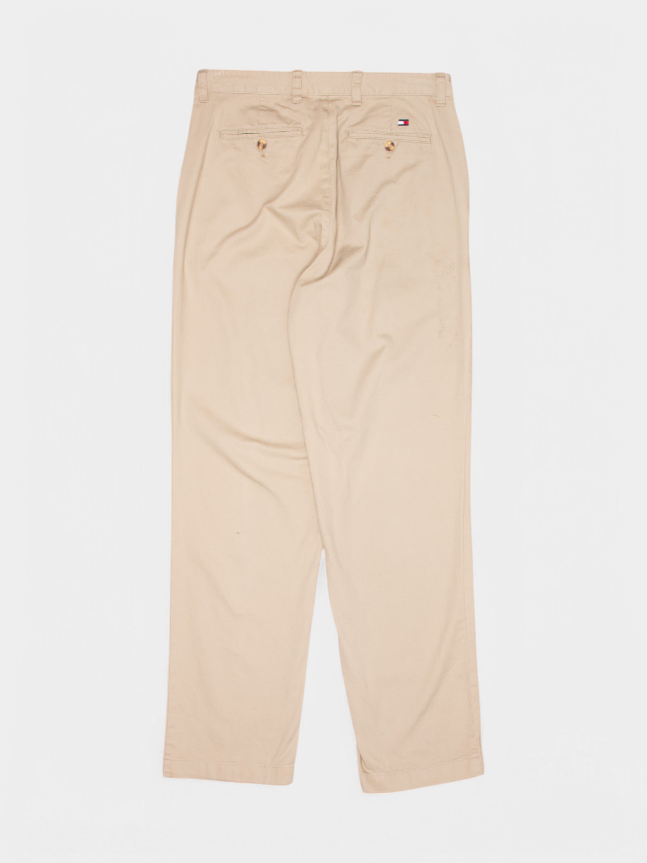 90s Tommy Hilfiger Beige Cotton Chinos - The Thrift