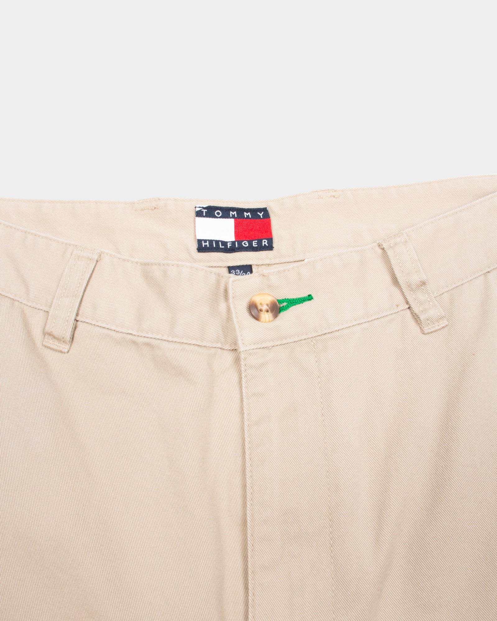 90s Tommy Hilfiger Beige Cotton Chinos - The Thrift