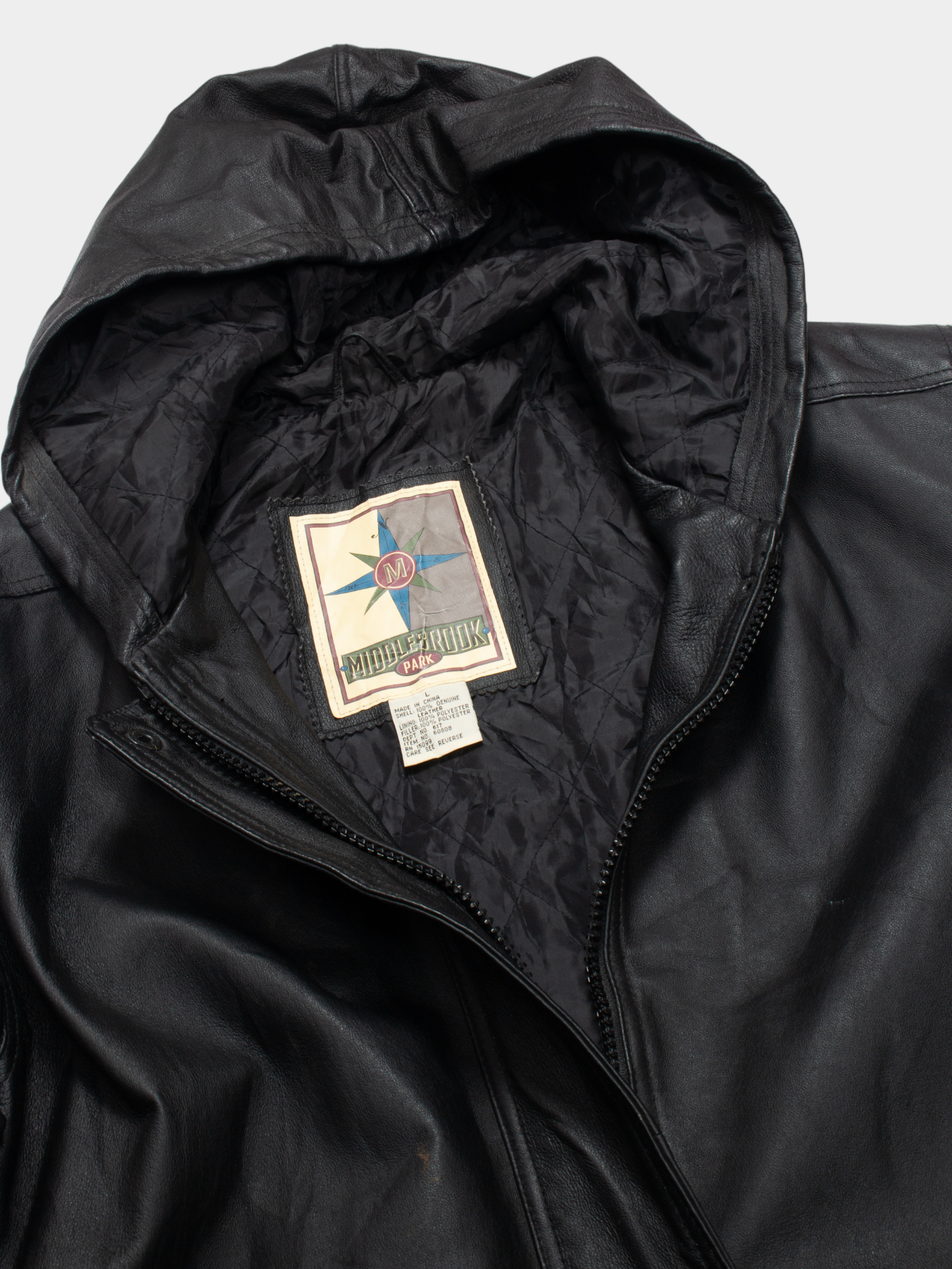 90s Vintage Trench Lined Leather Jacket L - The Thrift