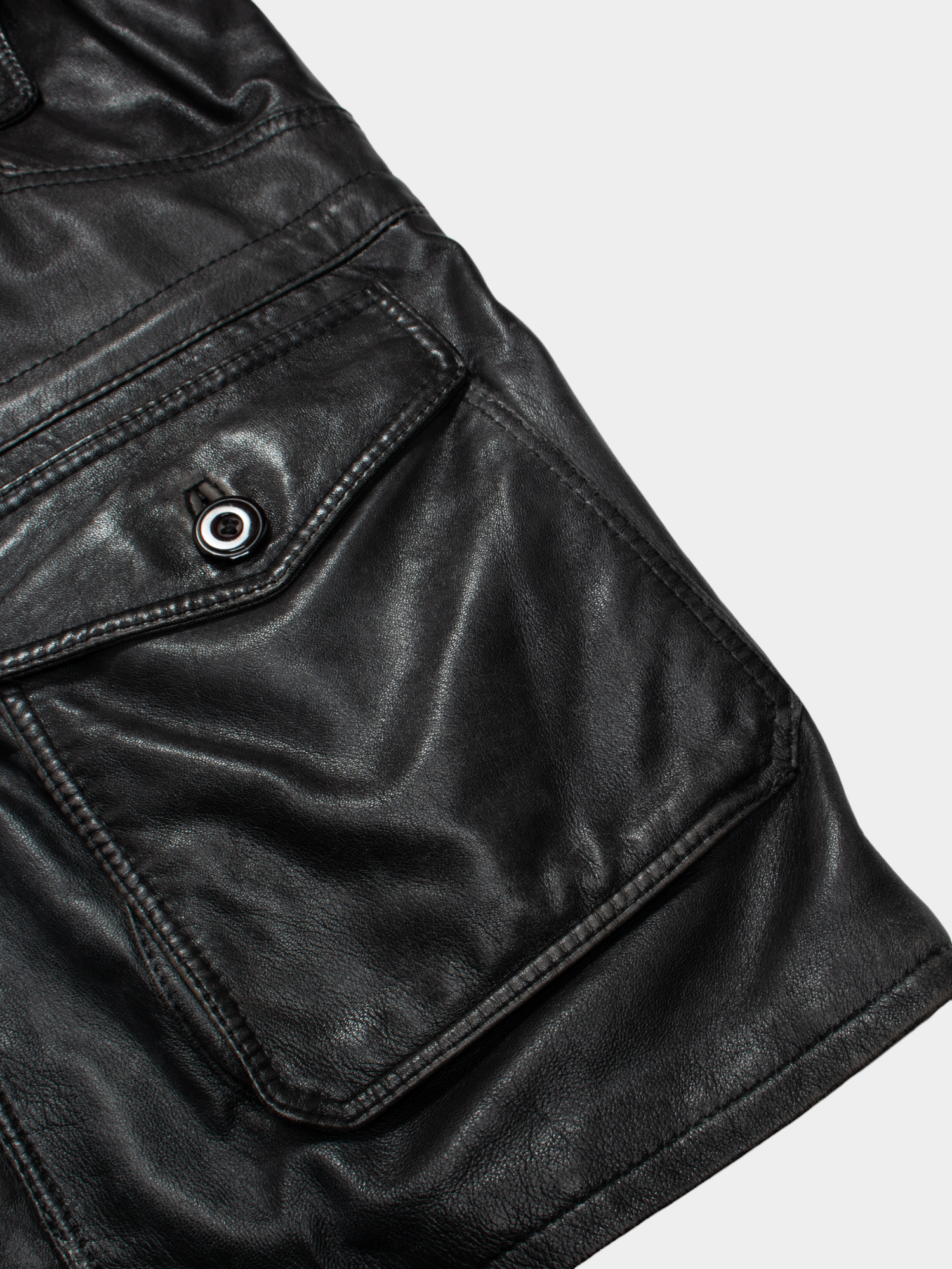 80s Vintage Leather Trench Coat Jacket L - The Thrift
