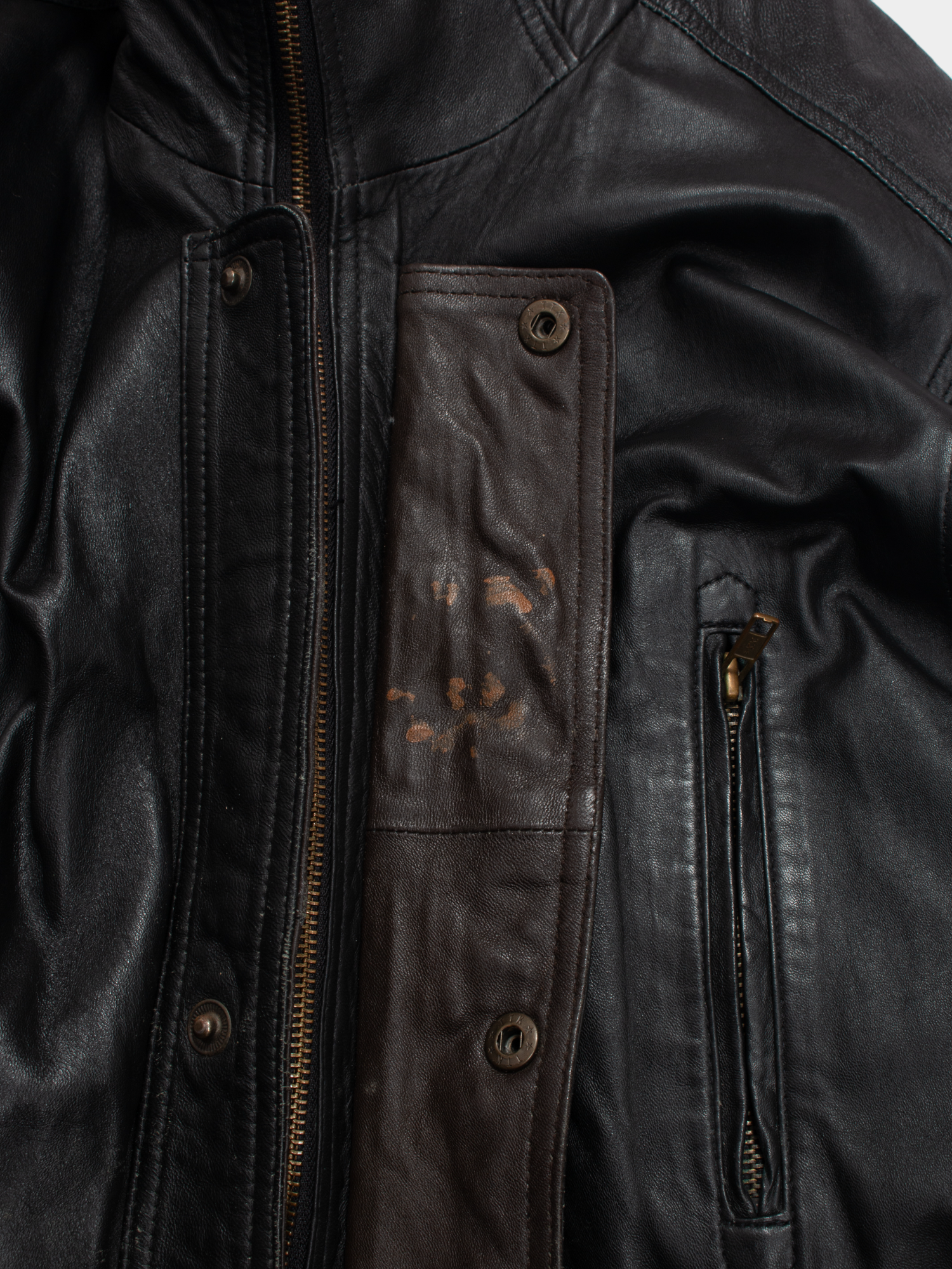 90s Woodland Leather Trench Coat Jacket L - The Thrift