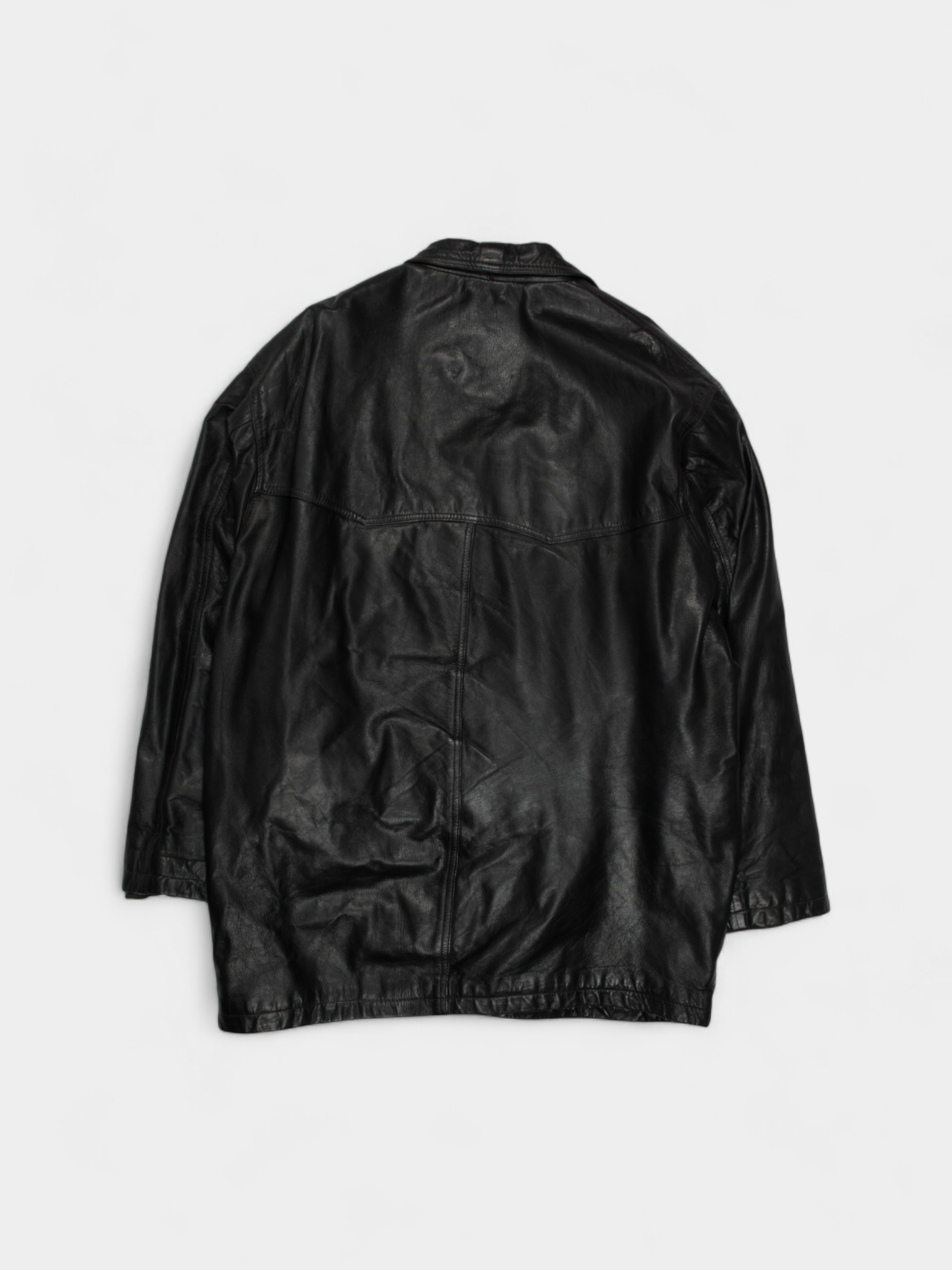 90s Ciro Citterio Leather Trench Coat Jacket L - The Thrift