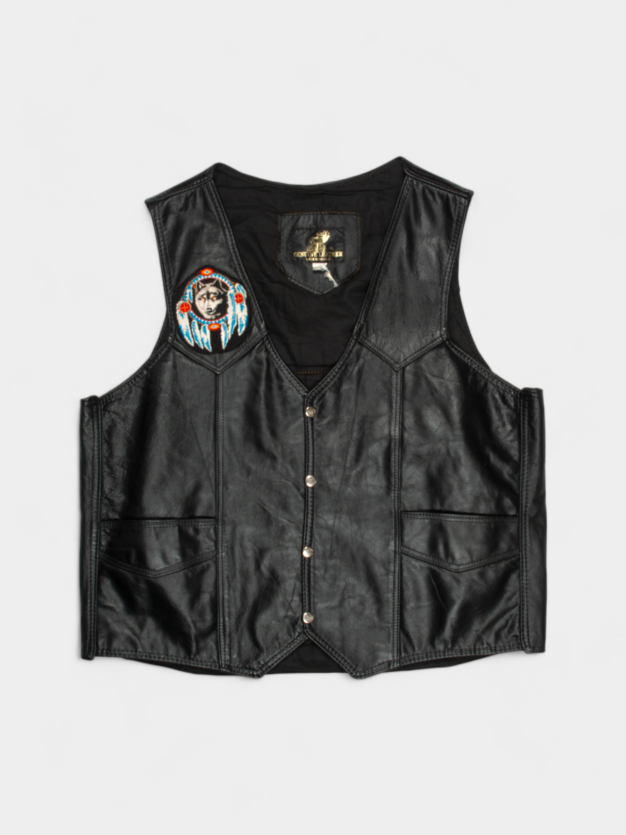 Vintage USA Leather Vest Jacket XL - The Thrift
