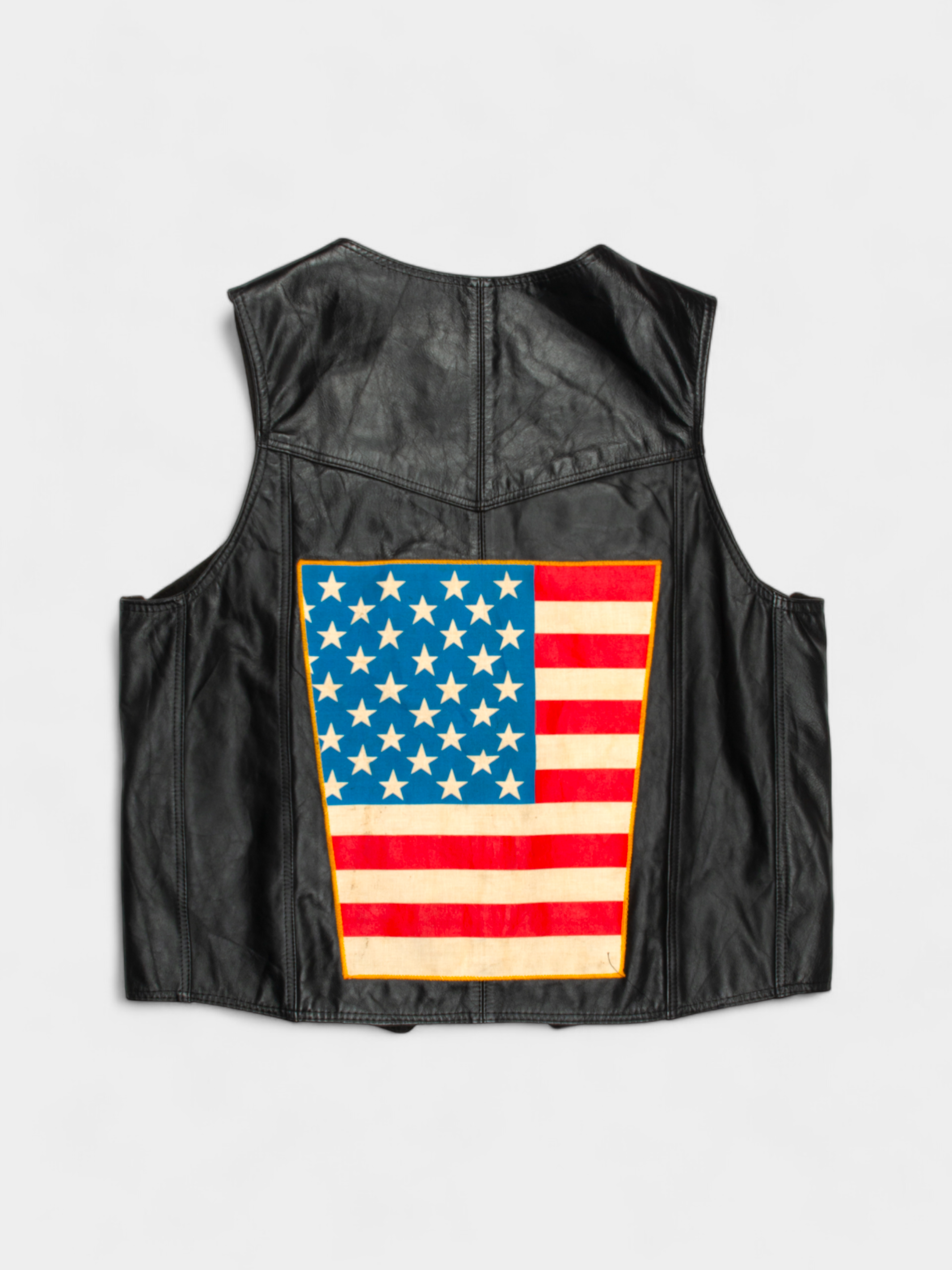 Vintage USA Leather Vest Jacket XL - The Thrift