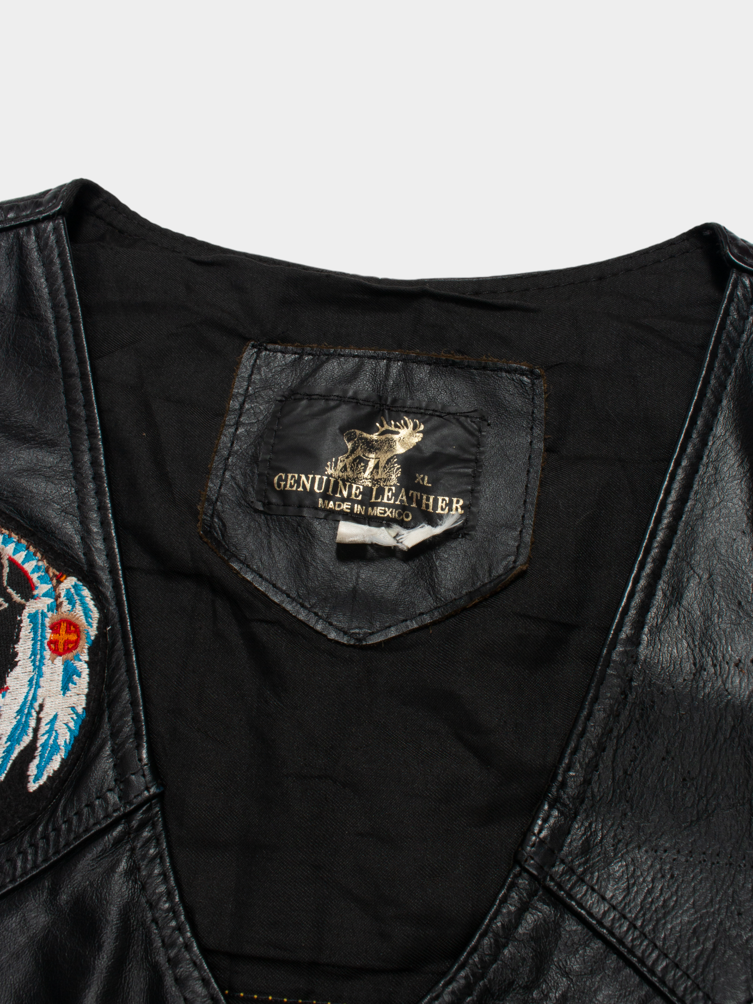 Vintage USA Leather Vest Jacket XL - The Thrift