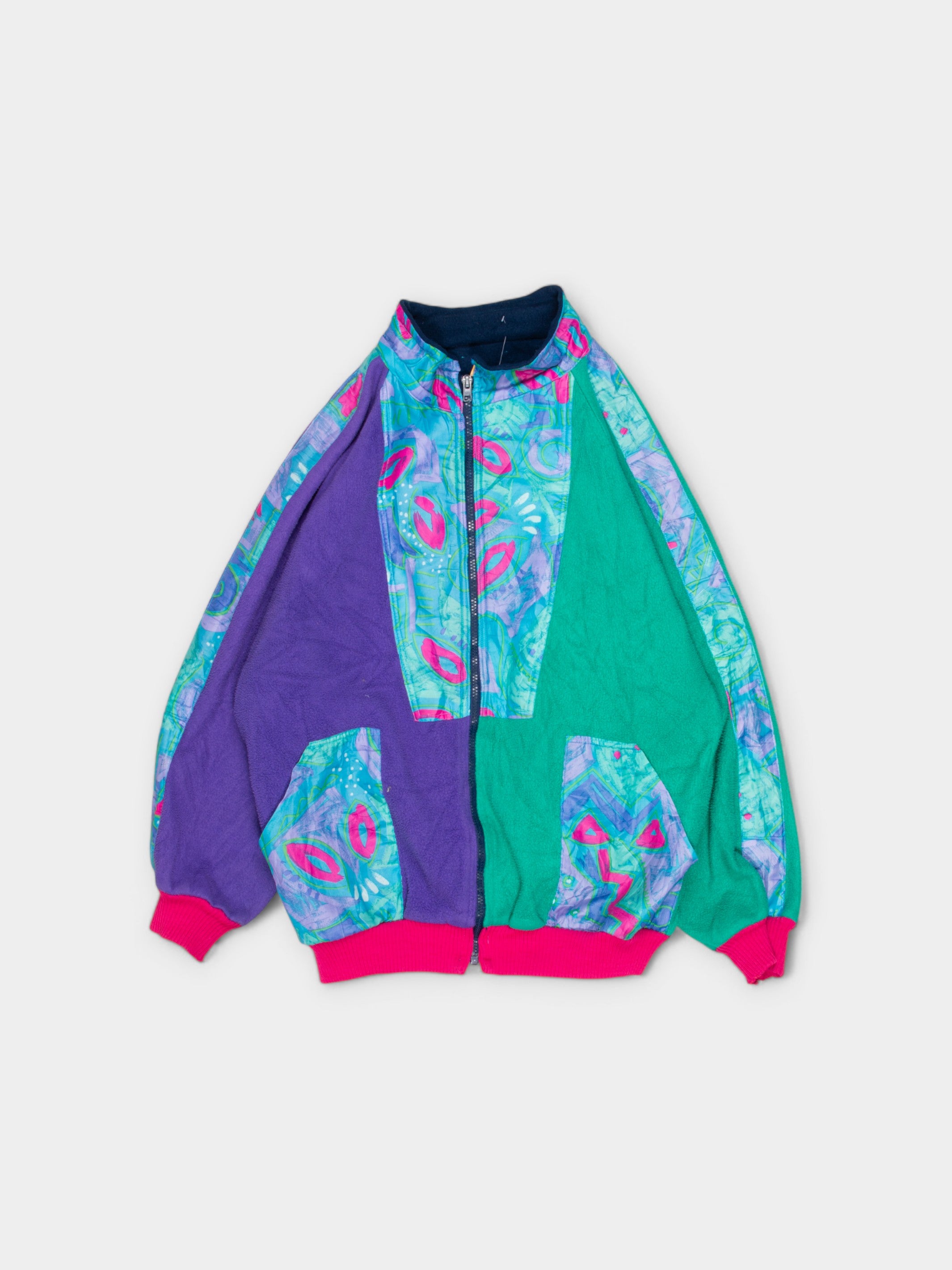 80s Abstract Fleece Jacket S - The Thrift