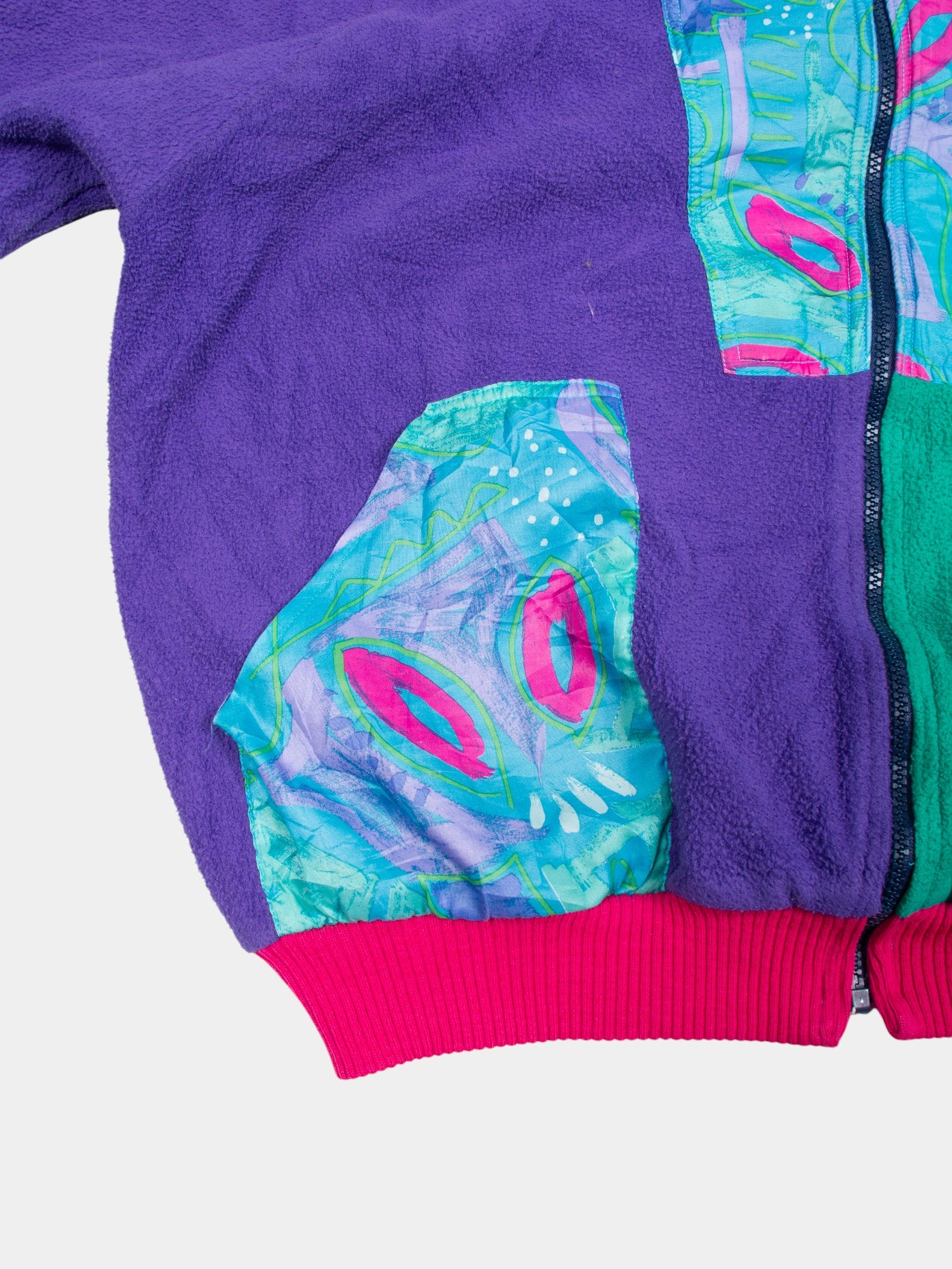 80s Abstract Fleece Jacket S - The Thrift