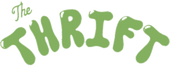 Green 'The Thrift' logo on a white background