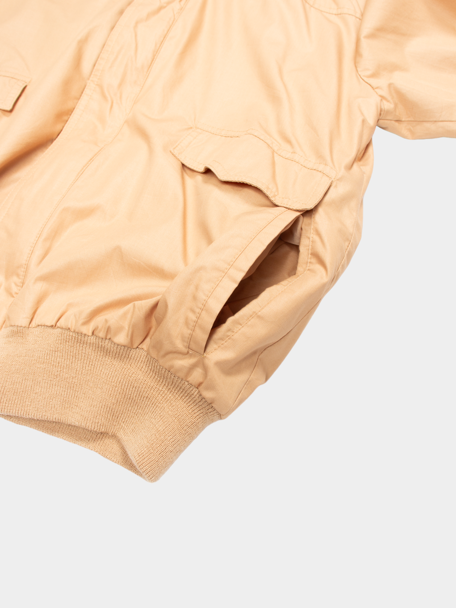 80s Number 1 Beige Racer Jacket with Striped Shoulder S - The Thrift