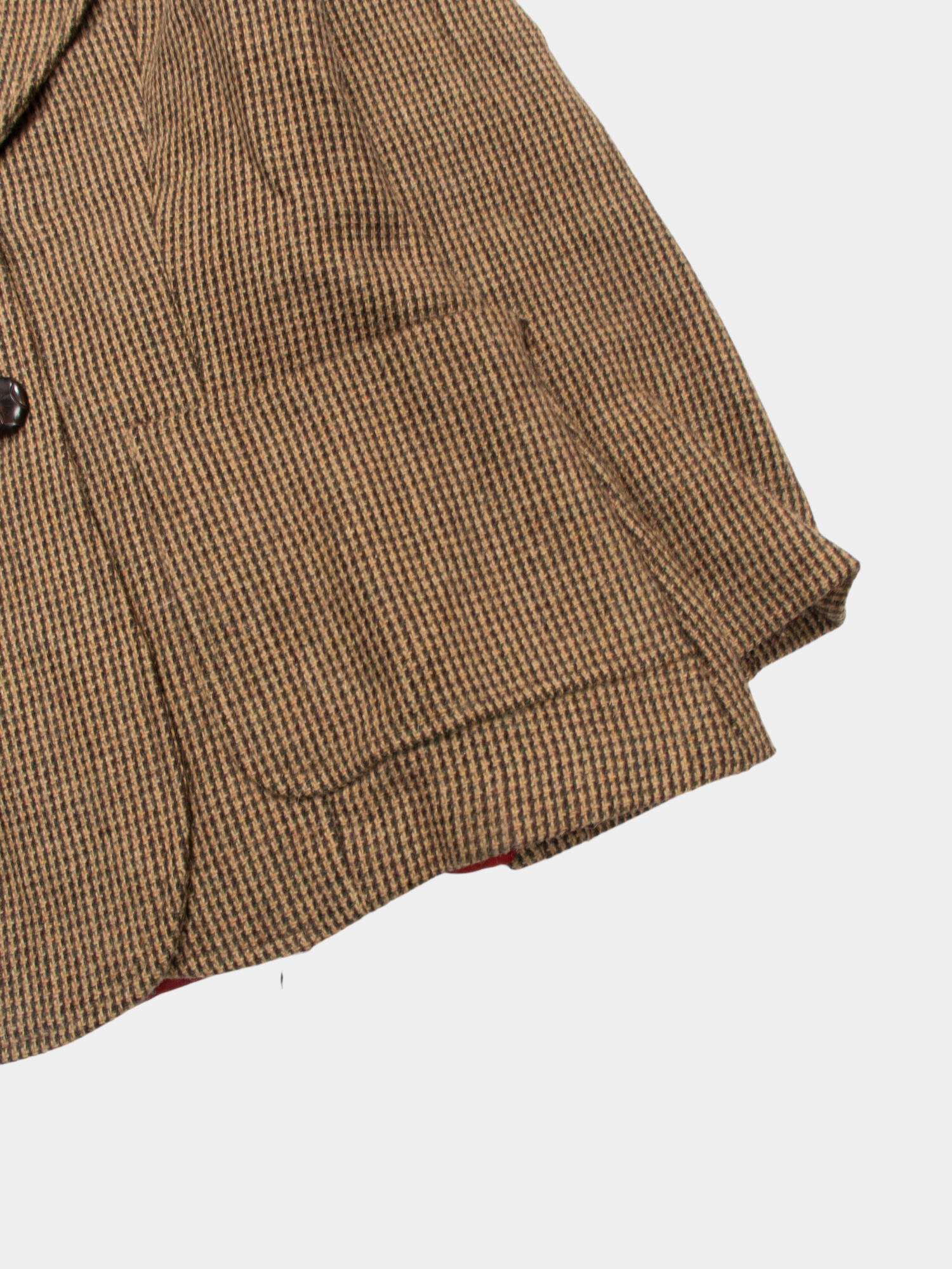 90s Vintage Brown Check Wool Blazer with Elbow Patches S - The Thrift
