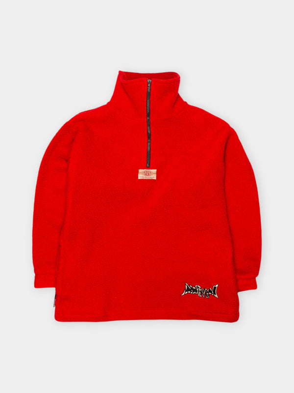 90s Animal Red Sherpa Fleece Pullover L - The Thrift