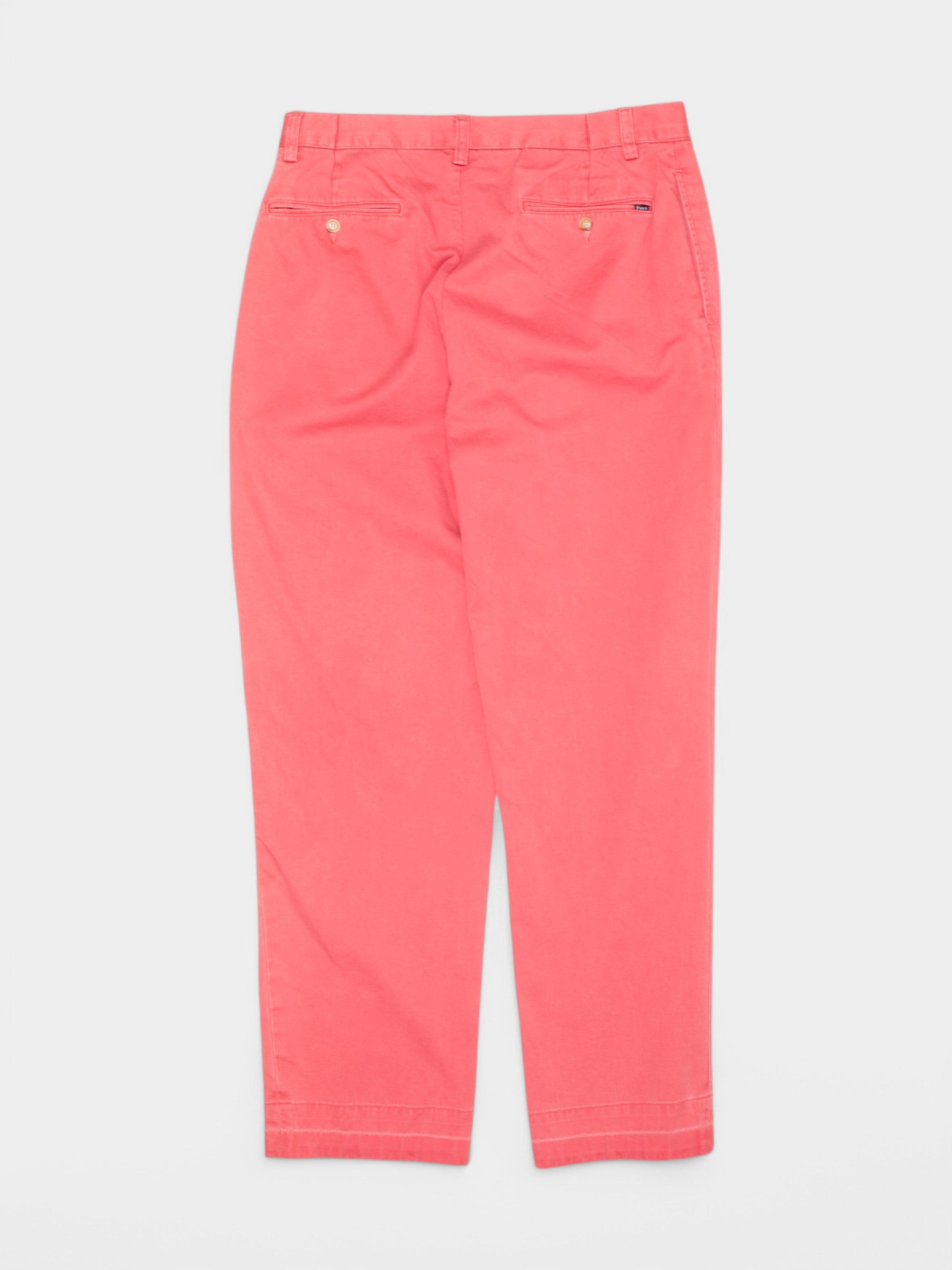 90s Ralph Lauren Red Cotton Chinos - The Thrift