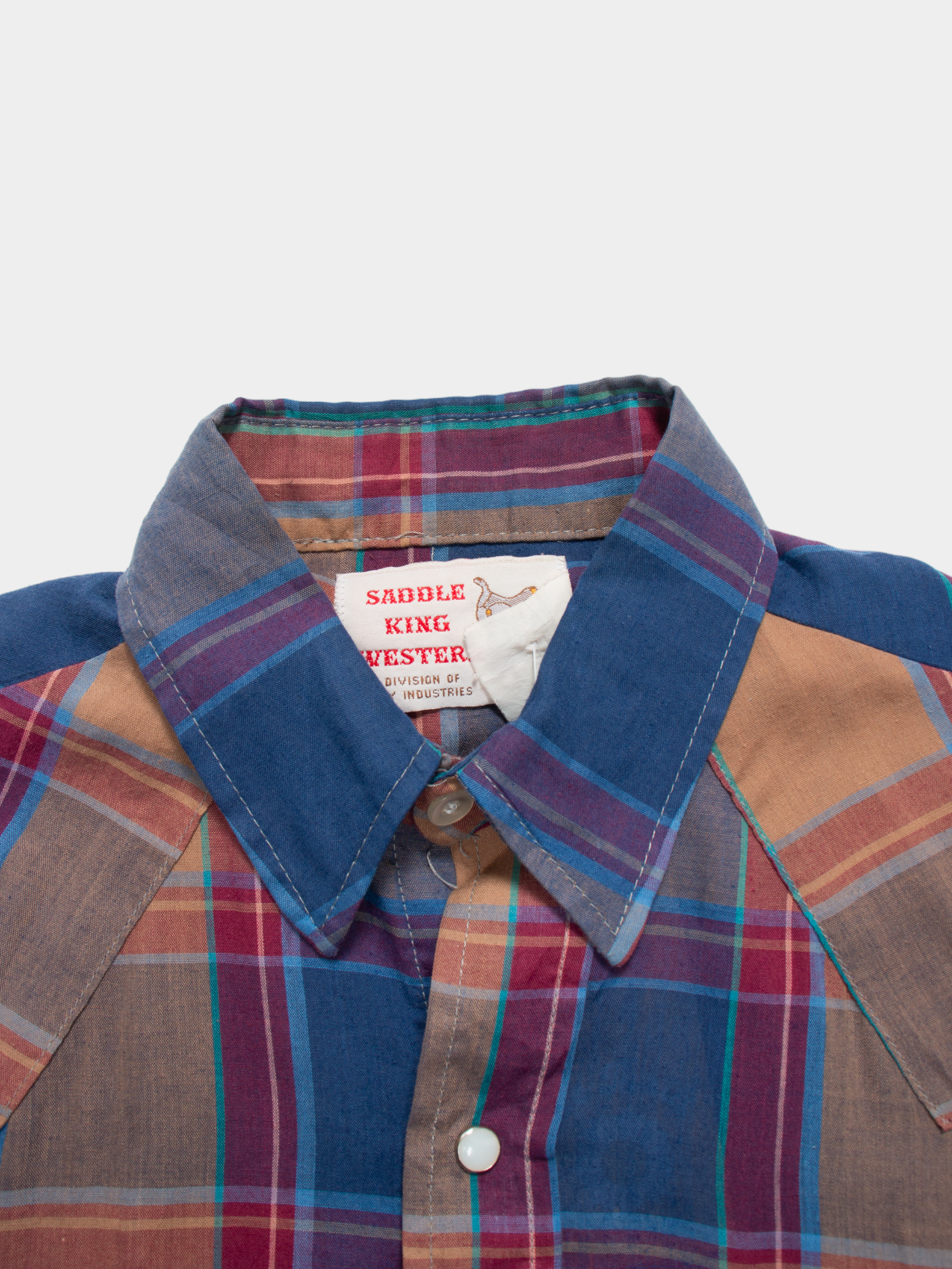 90s Saddle King Western Plaid Shirt M - The Thrift