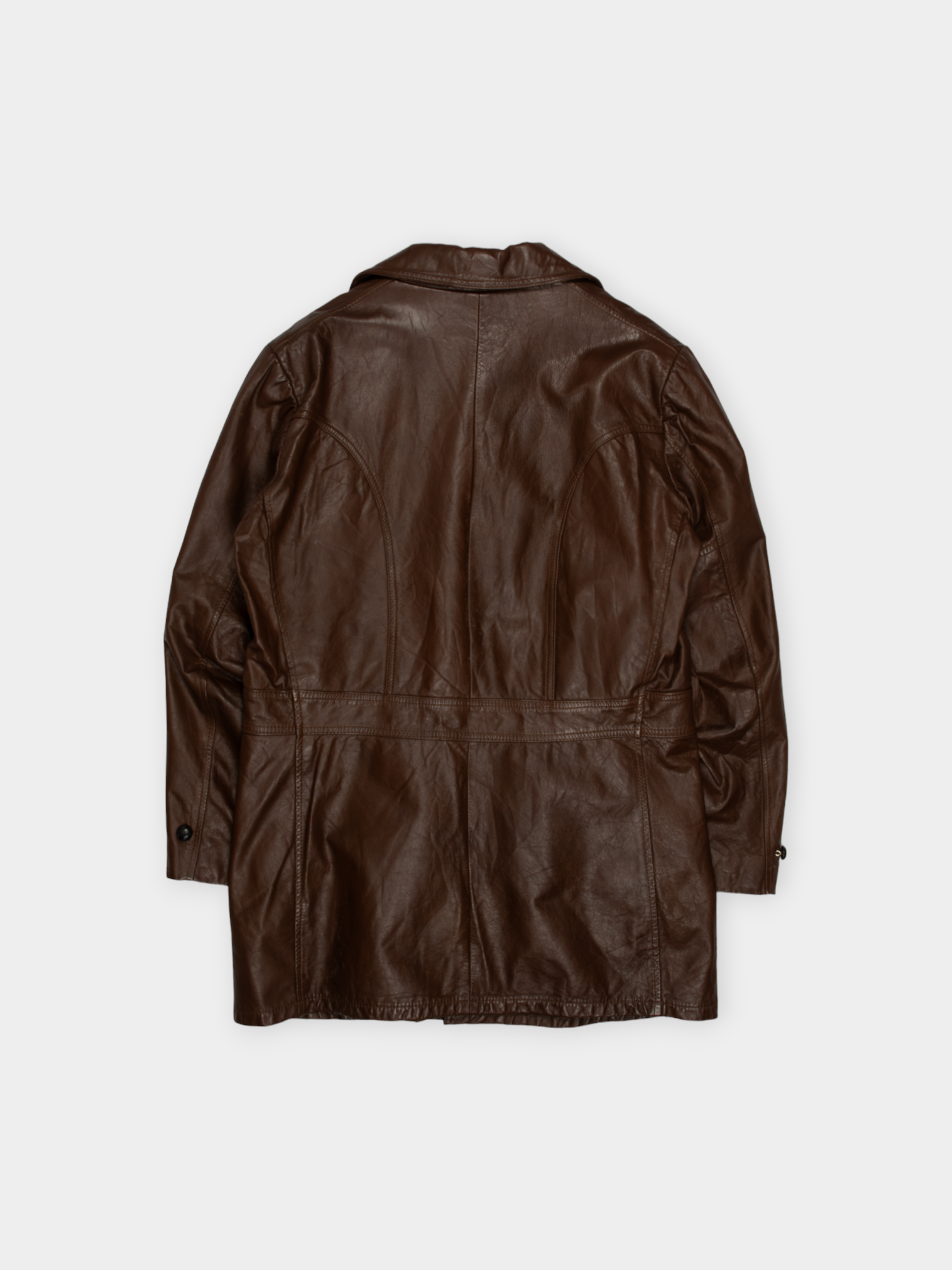 70s Genuine Leather Brown Jacket XXL - The Thrift