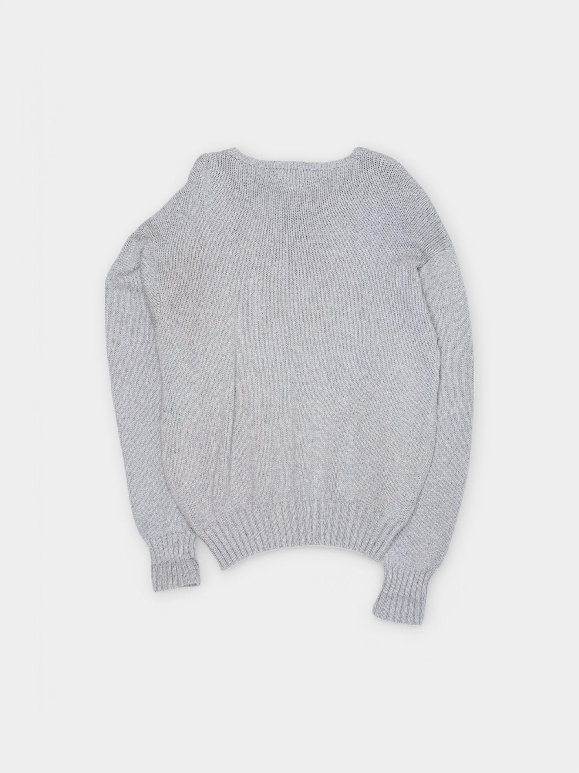 90s Polo by Ralph Lauren Grey Cotton Knit XL - The Thrift