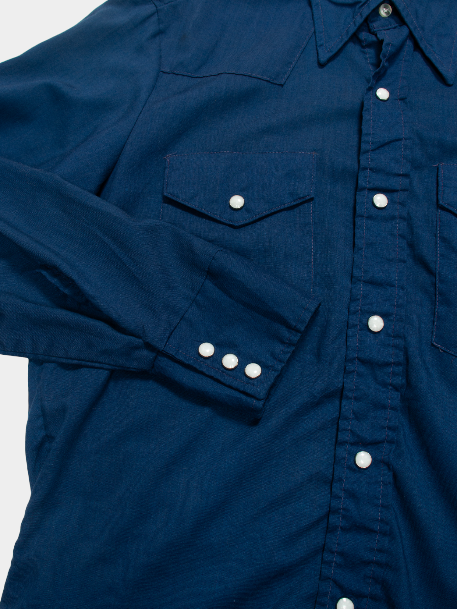 90s Triple R Brand Navy Western Shirt M - The Thrift