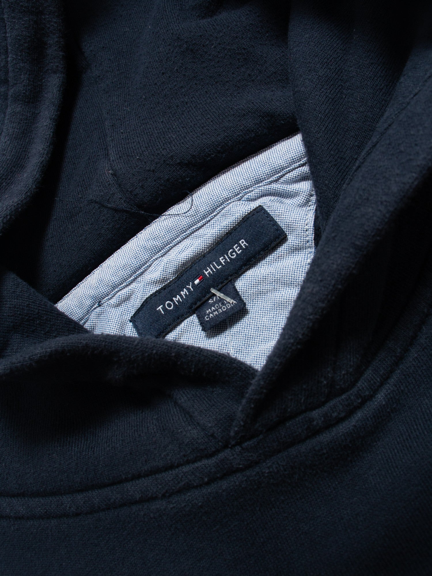 Modern Tommy Hilfiger Navy Cotton Hoodie M - The Thrift