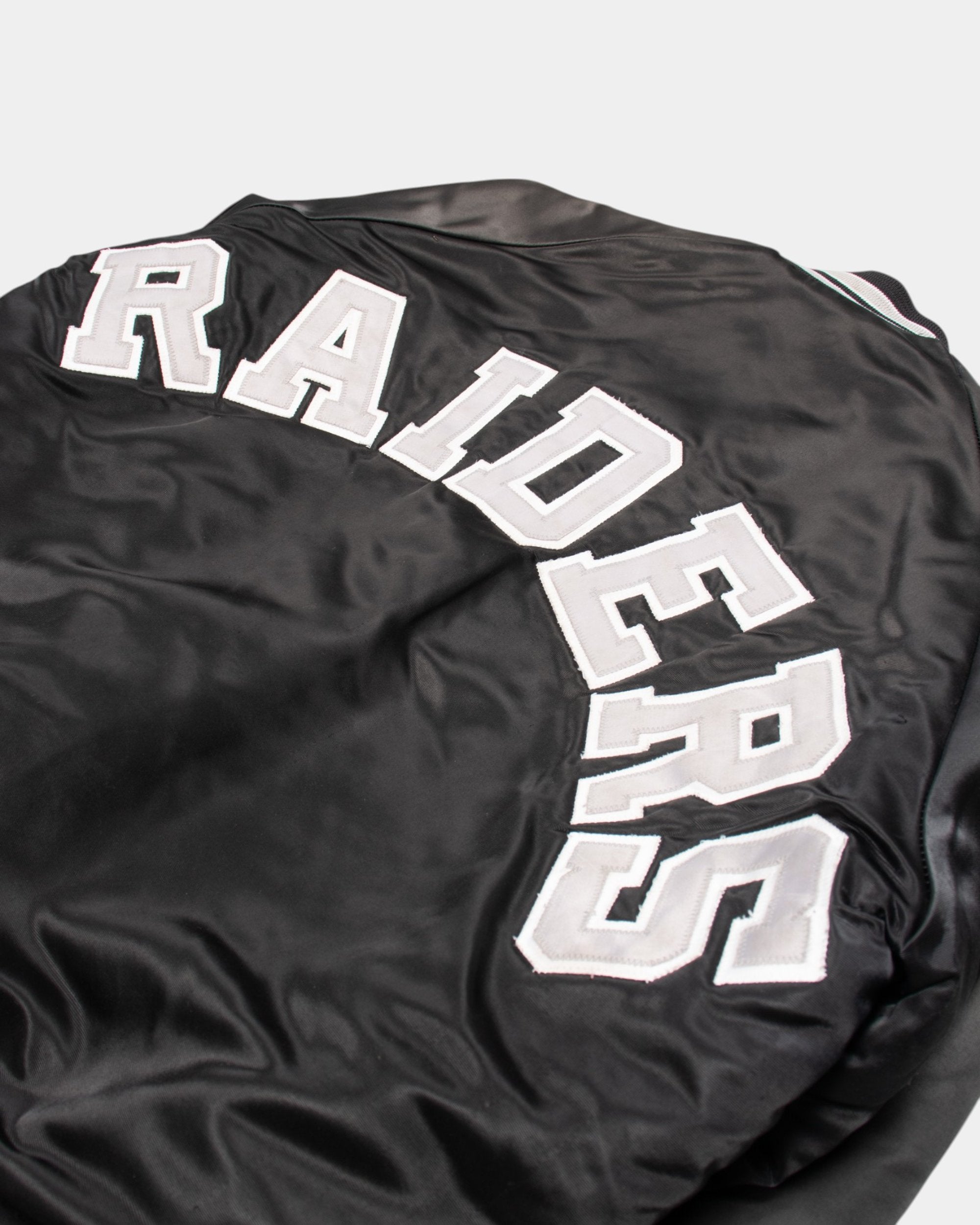 Vintage Raiders Black Varsity Jacket L - The Thrift