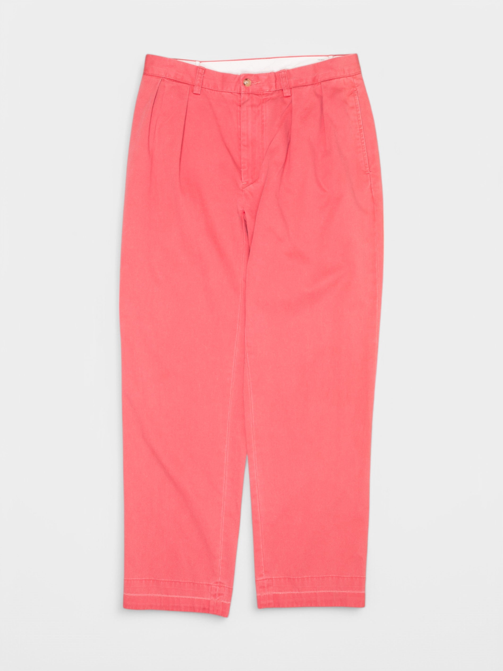 90s Ralph Lauren Red Cotton Chinos - The Thrift