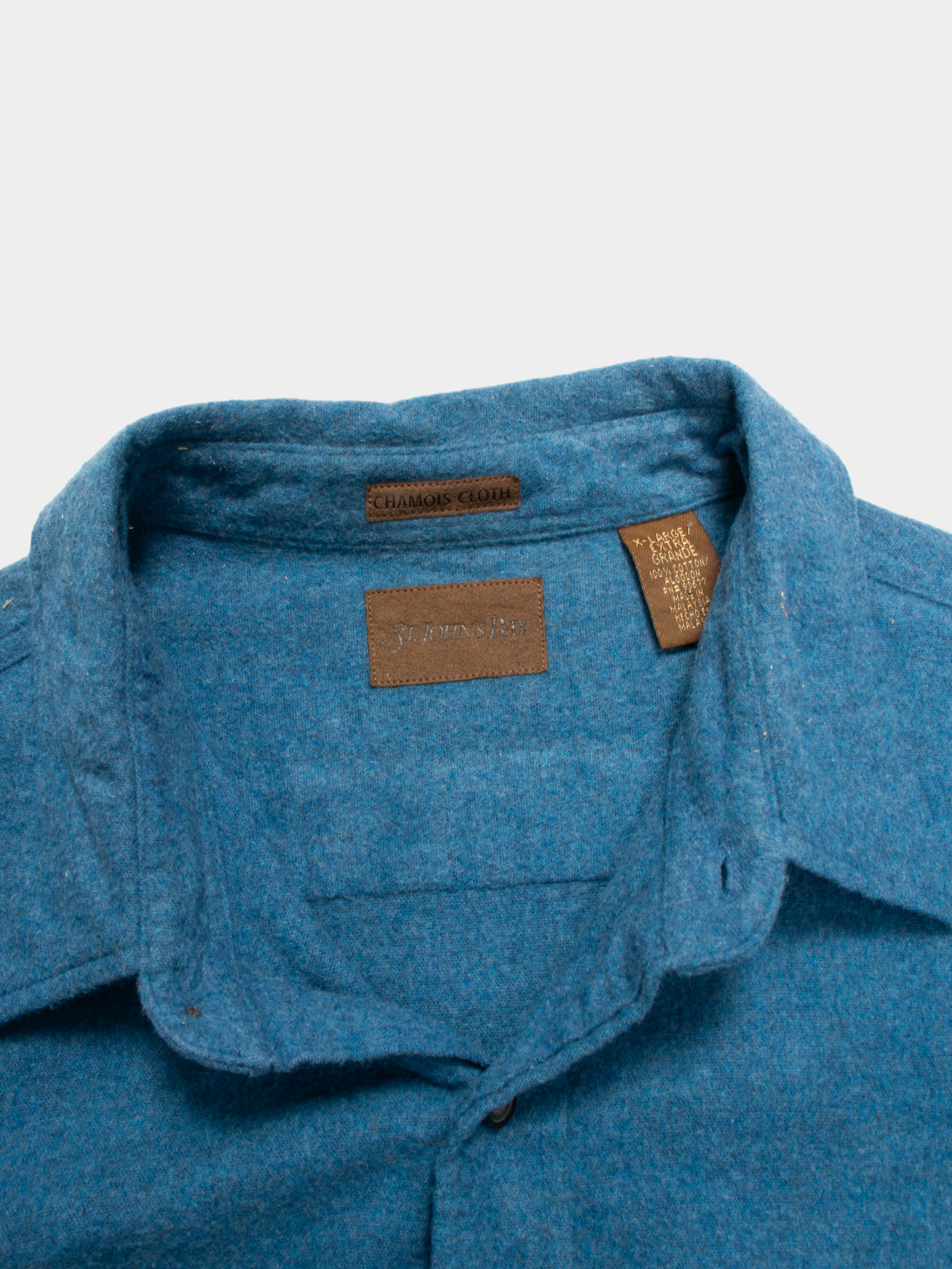 90s St Johns Bay Blue Chamois Cloth Shirt XL - The Thrift